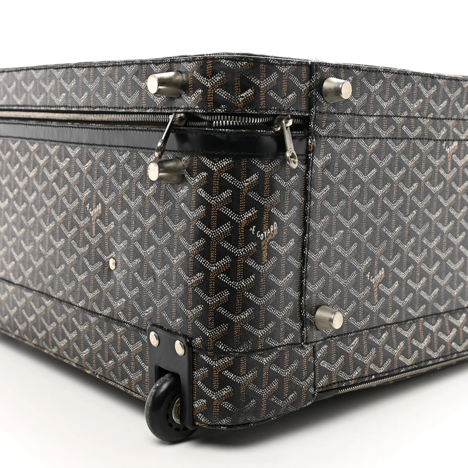 Goyardine Trolley Rolling Suitcase MM Black
