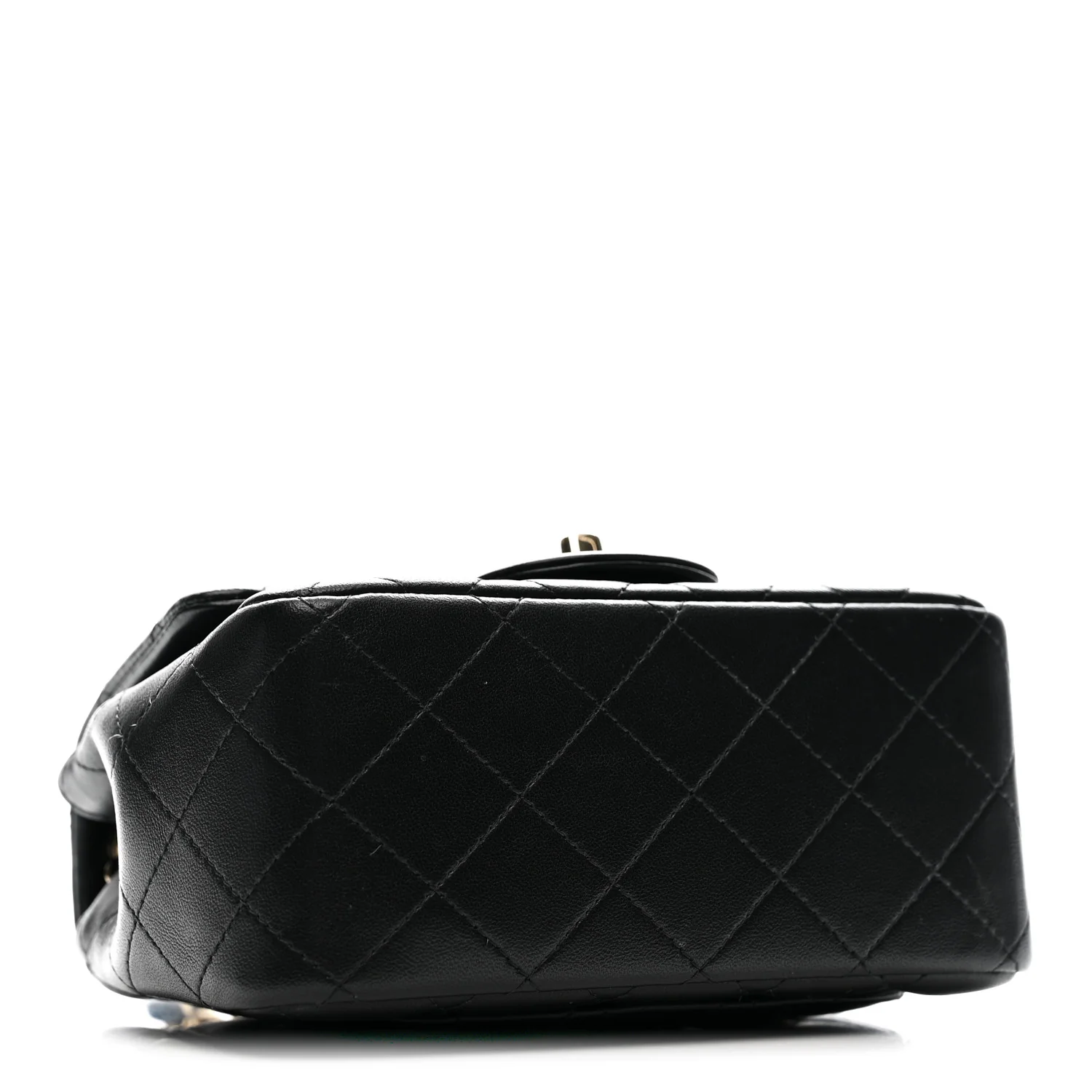Lambskin Quilted Mini Square Flap Black