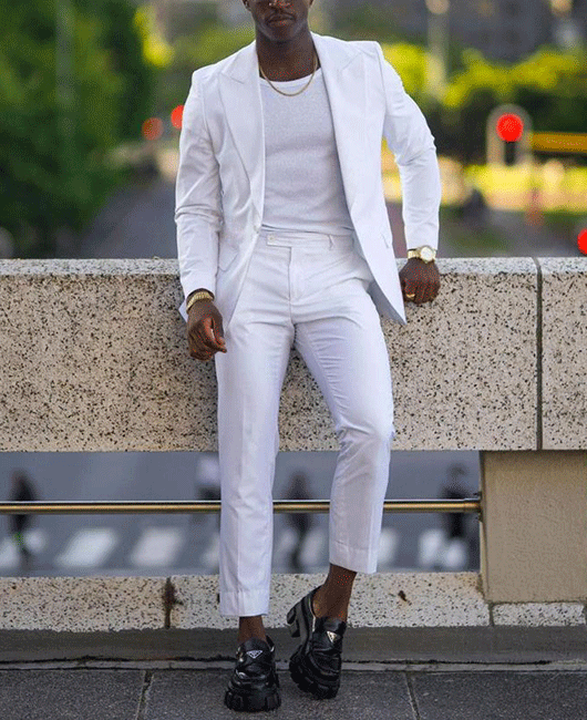 Ensemble 2 pièces élégant blazer à col à revers uni et pantalon