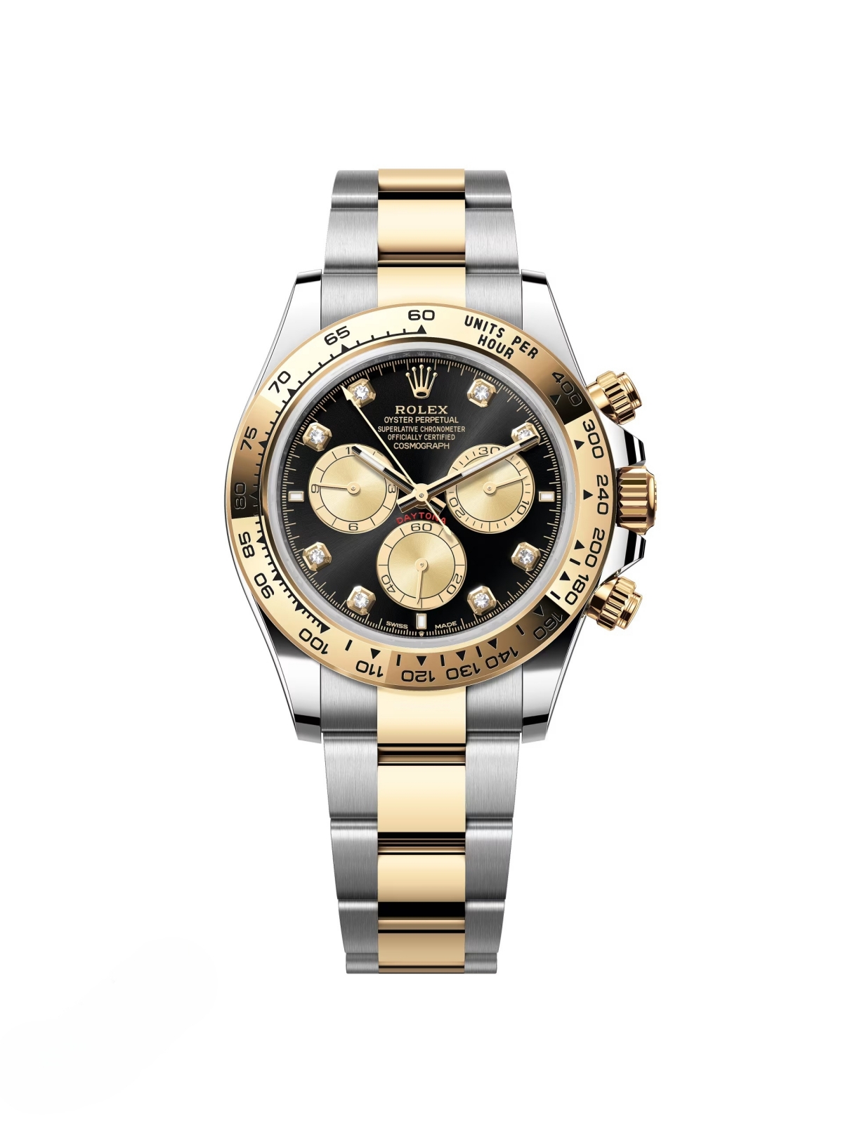 [Super Clone]Rolex Daytona 40mm Two-Tone Black Diamond Dial  m126503-0002