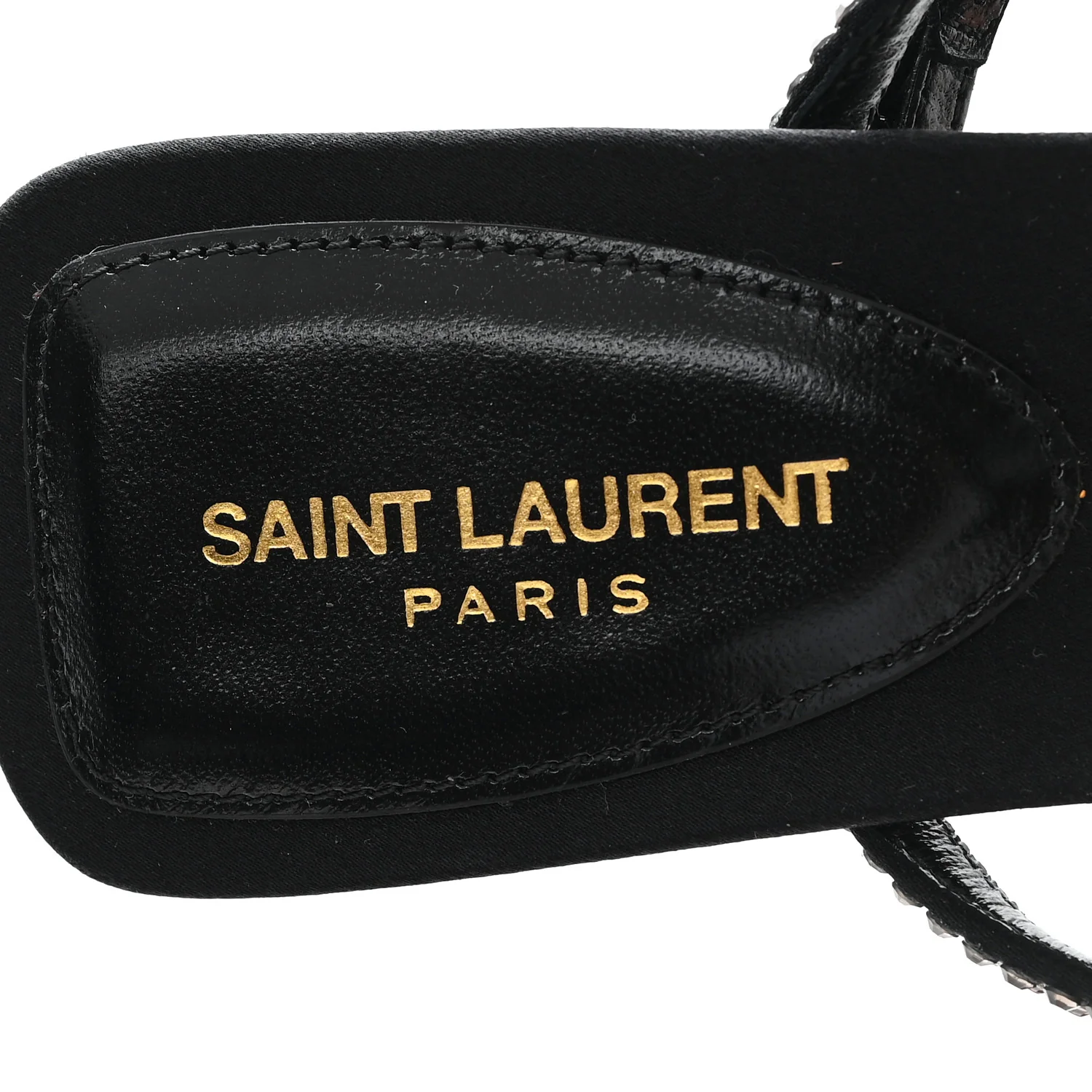 Crepe Satin Baliqua 55 Vett Ankle Strap Sandals 36.5 Black