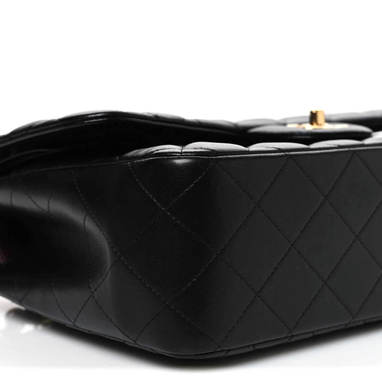 Lambskin Quilted Jumbo Double Flap Black
