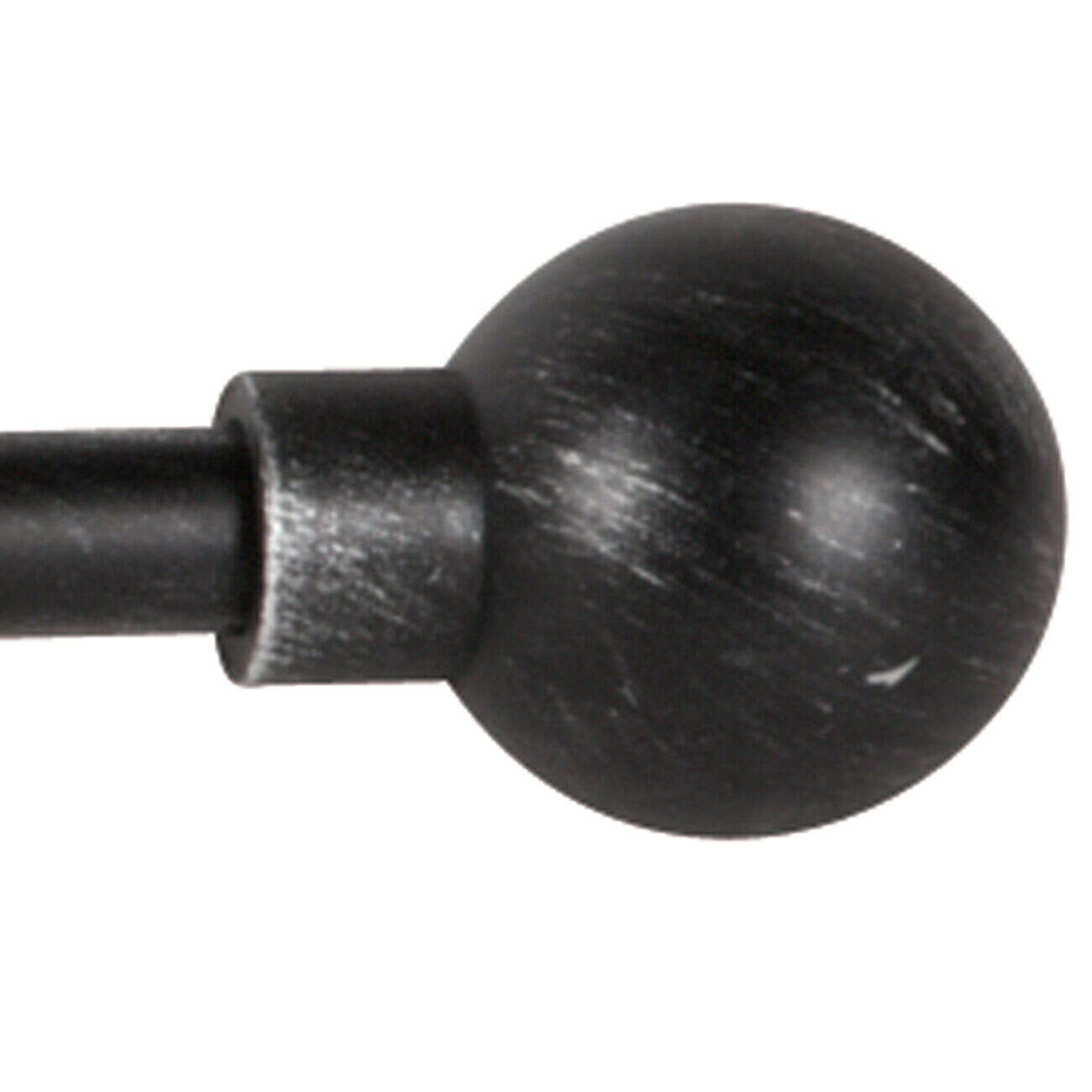 Tringle de vitrage Extensible 80-110 cm embout boule noir vieilli