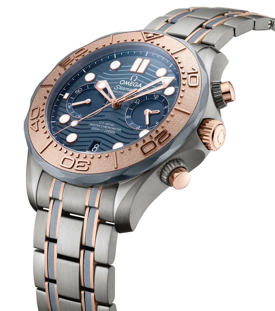 [Super Clone]Omega Seamaster Diver 300M Chronograph Sedna Gold Titanium Tantalum