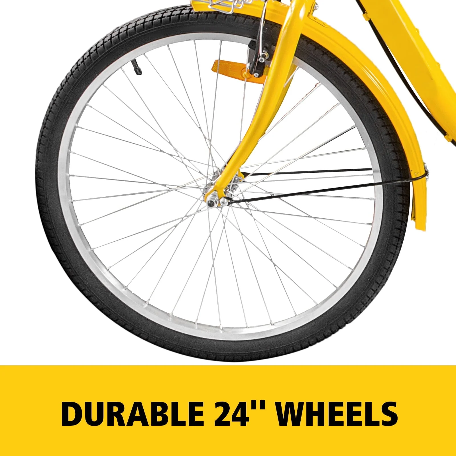 VEVOR 24"Adult Tricycle 7 Speed Three Wheel Bike Cruise Bike ,Seat Adjustable Trike with Bell, Brake System and Basket Cruiser Bicycles Size for Shopping Image 8