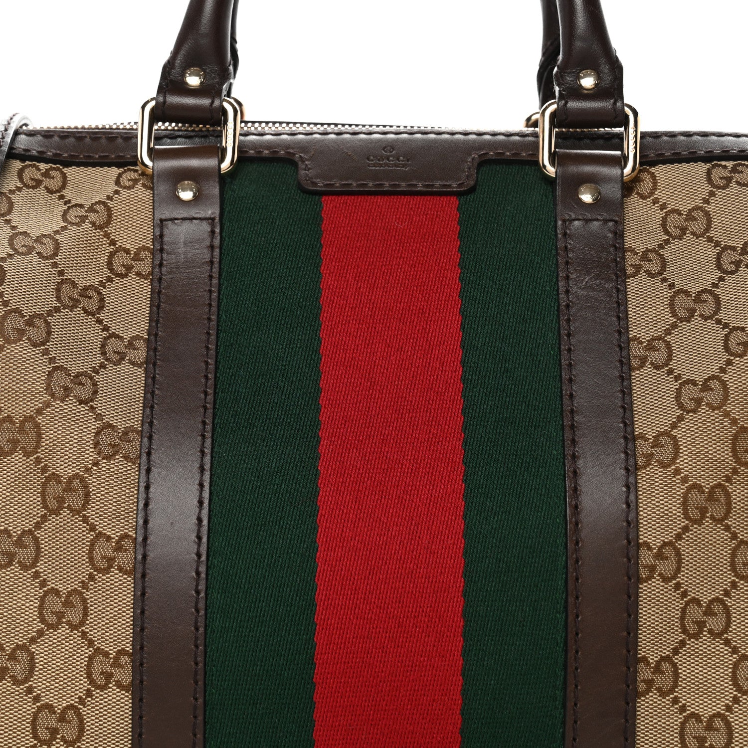 Monogram Vintage Web Medium Boston Dark Brown