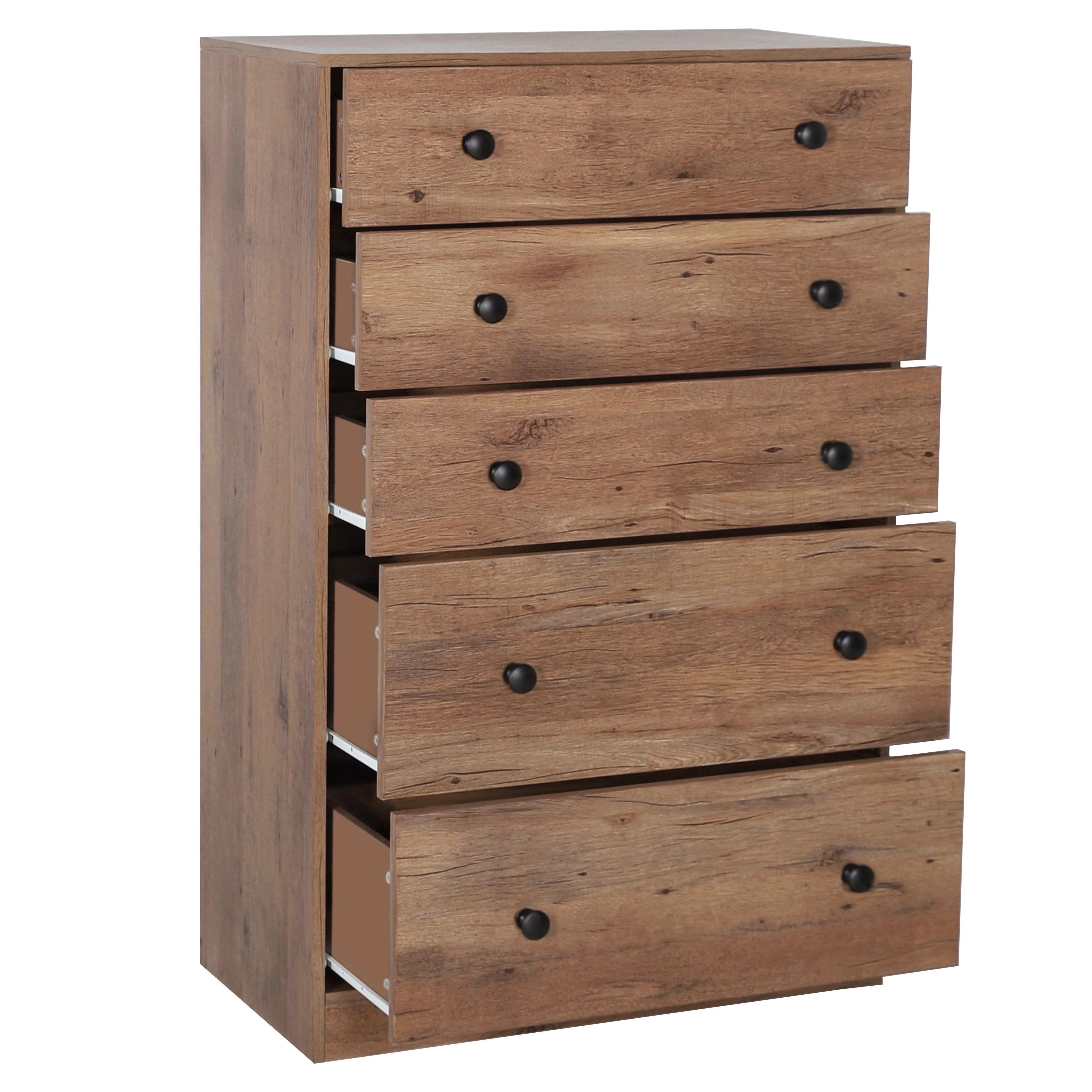Oversized 5-Drawer Dresser Chest, Large Storage Dresser for Bedroom Storage, Oak(Oak/5 drawer) - Image 4