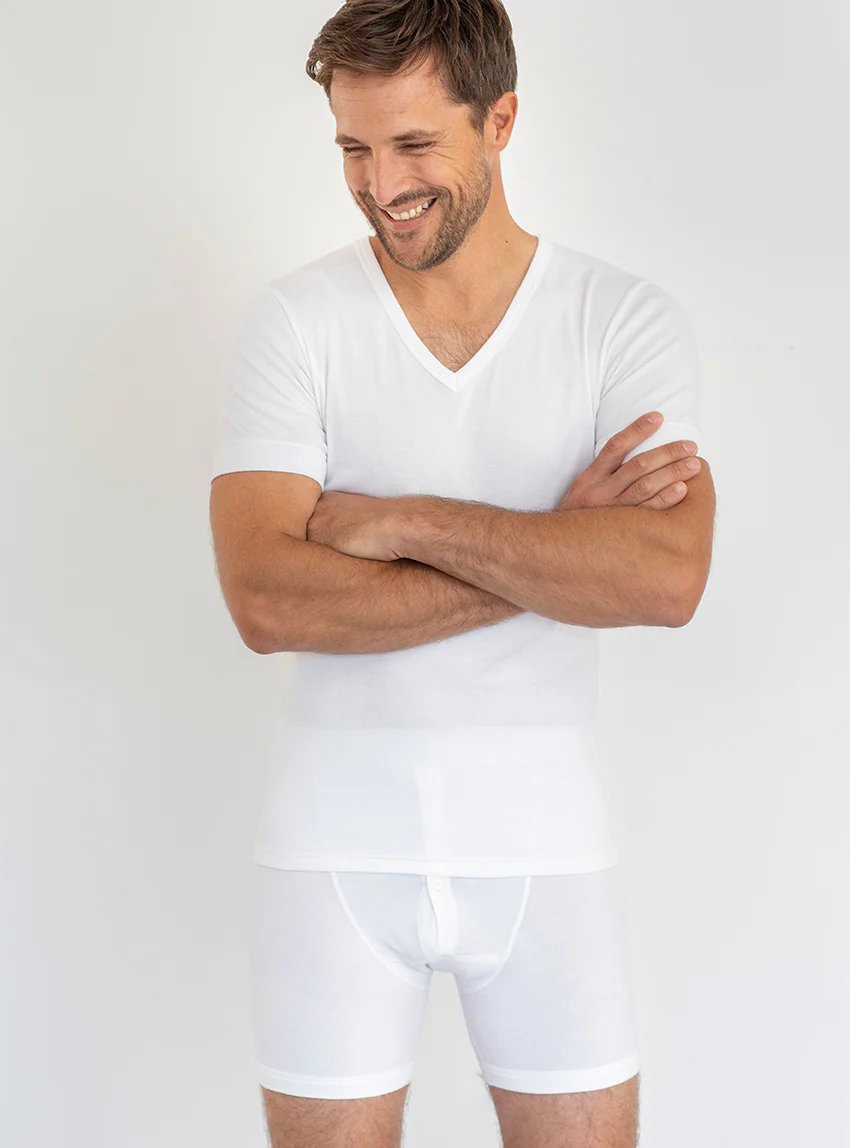 Caleçon homme coton blanc