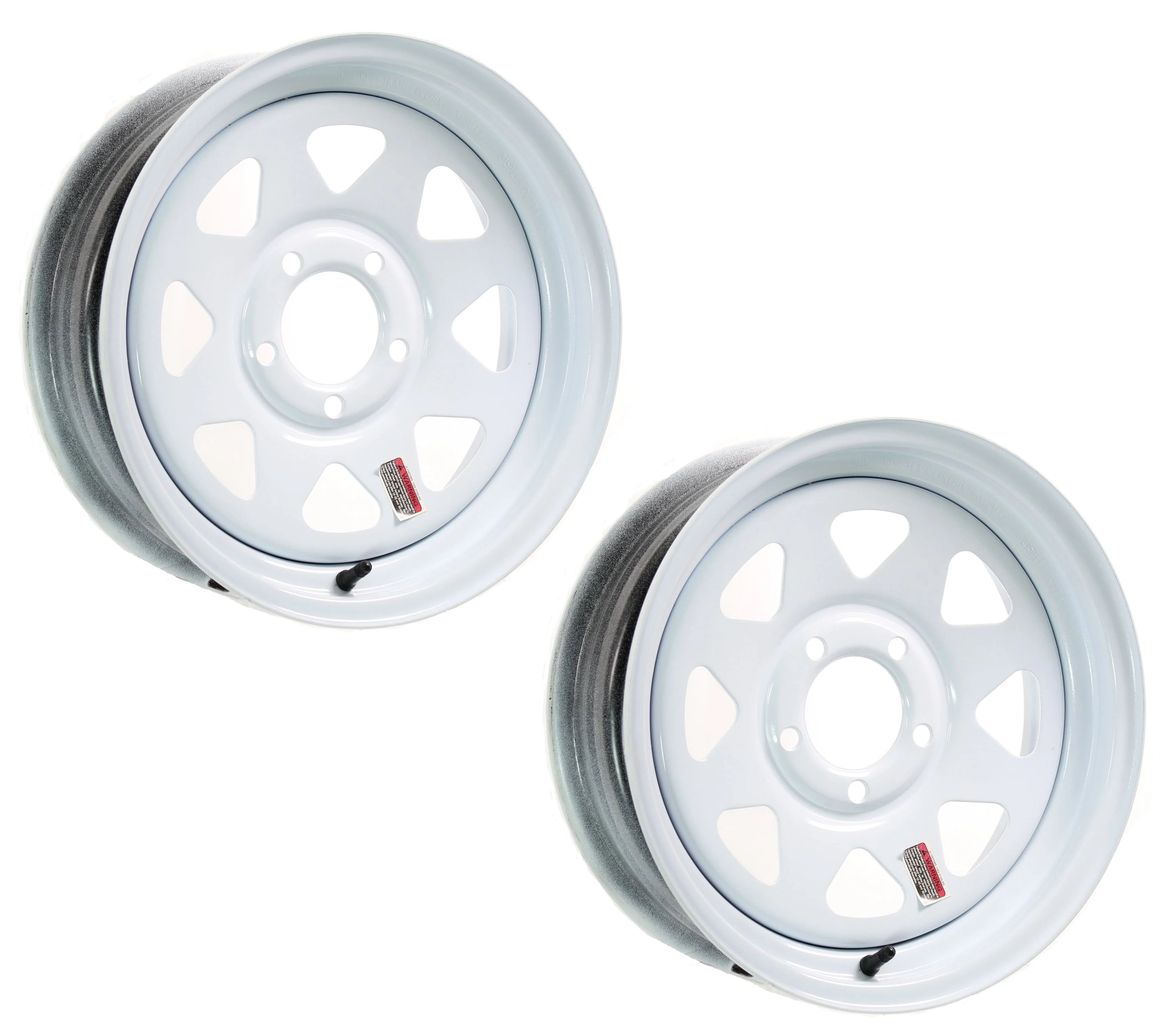 2-Pack eCustomrim Trailer Wheel White Rim 15 x 5 Spoke Style 5 Lug On 4.5 in.