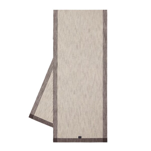 Stripet løper ribbed 50x250 cm mørkgrå/hvit