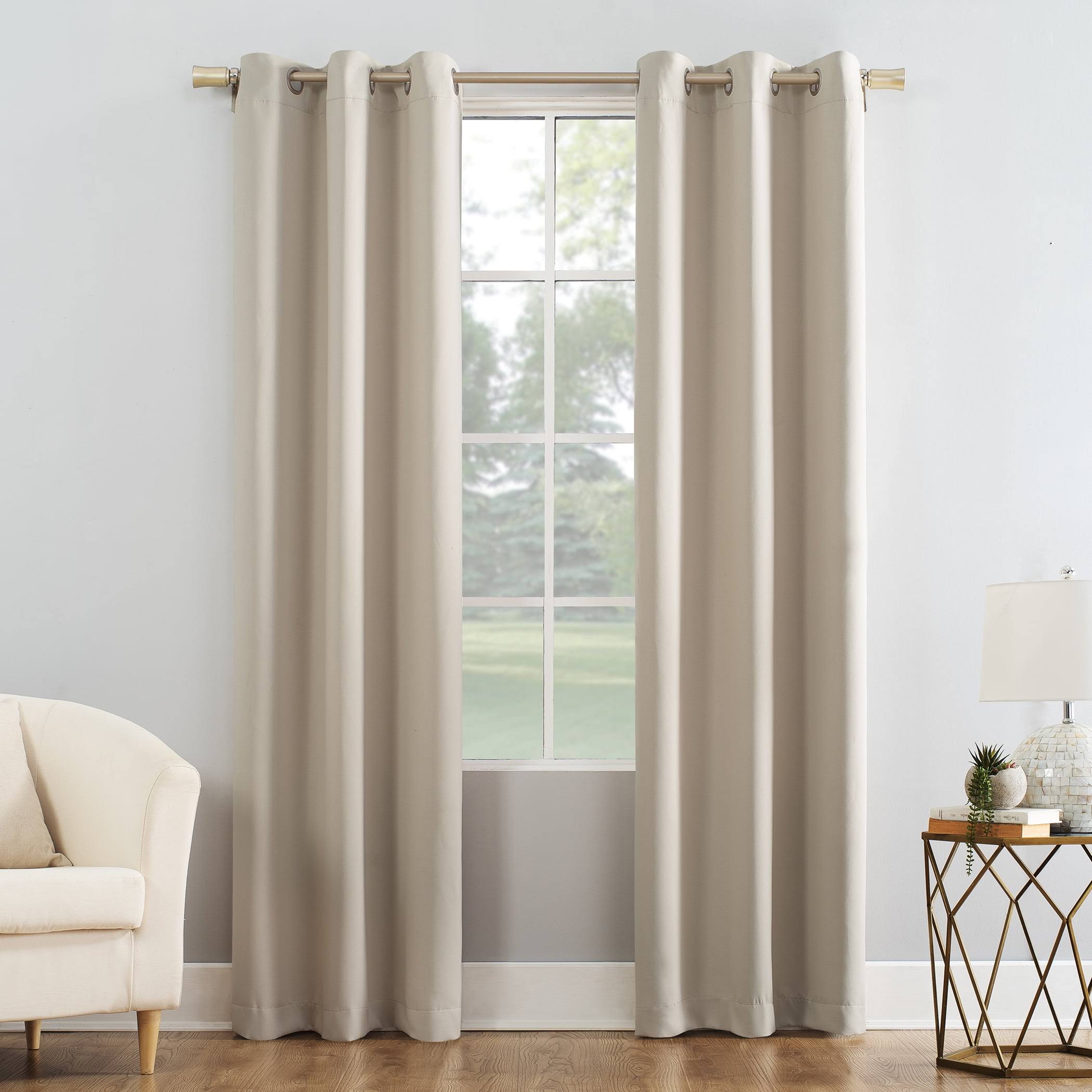 Mainstays Blackout Energy Efficient Grommet Single Curtain Panel, 40 inchx84 inch, Beige