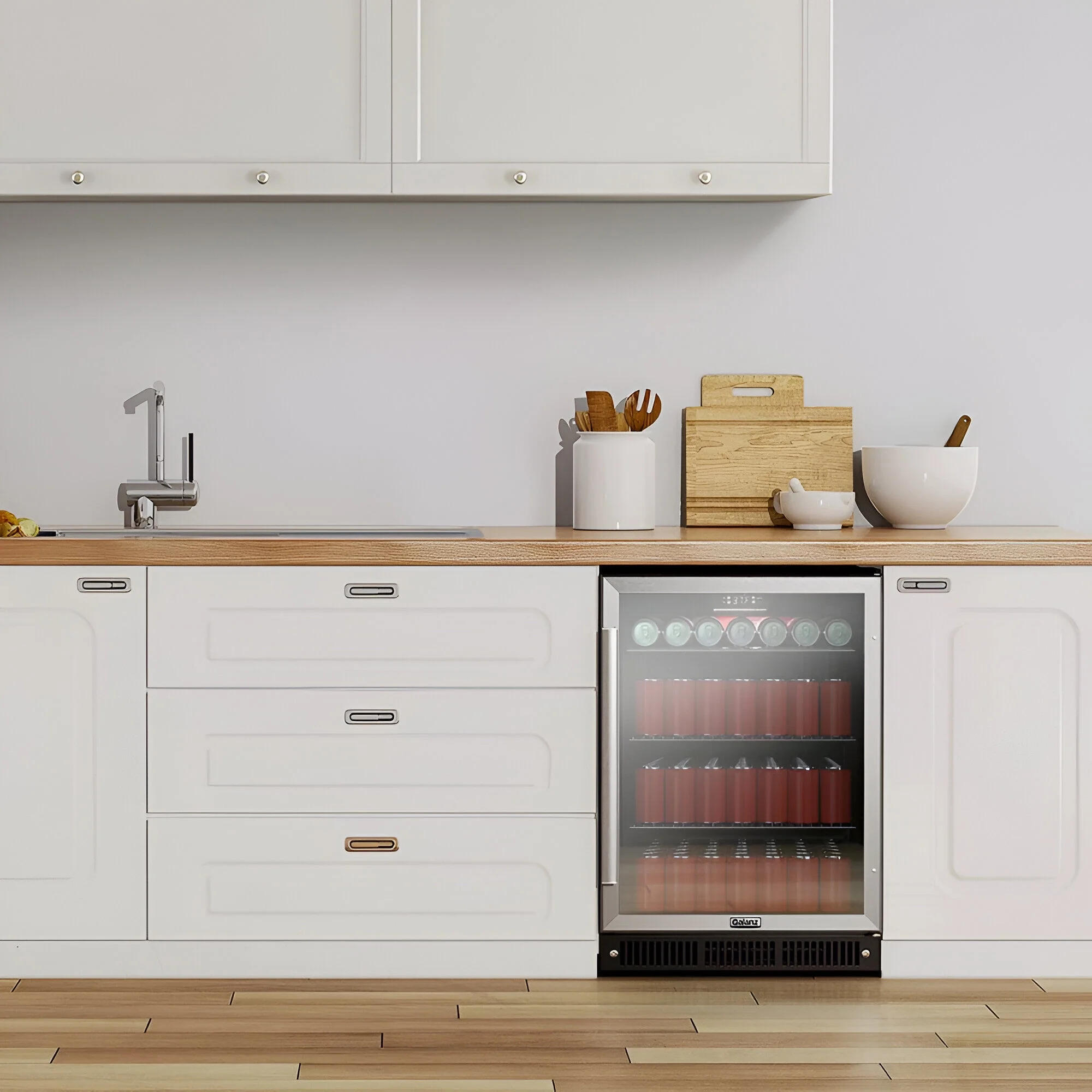 5.7 Cu. ft 172 Cans French Door Beverage Refrigerator, Stainless Steel, 23.4 in Wide, New(157 Can Stainless Steel) - Image 4