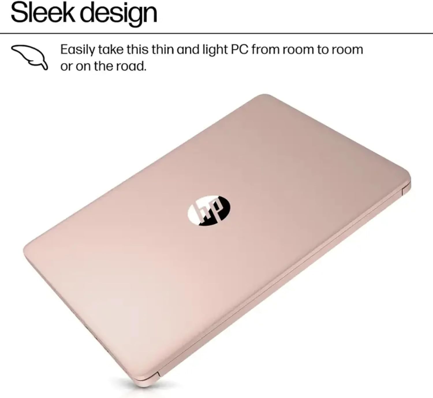 HP Rose Gold Ultrabook Laptop with Microsoft Office 365  1.1TB Storage (1TB OneDrive and 64GB SSD)  8GB RAM  Intel Multi-Core  No Mouse | Casual Use  Stunning Color  Quick Setup  Lightweight