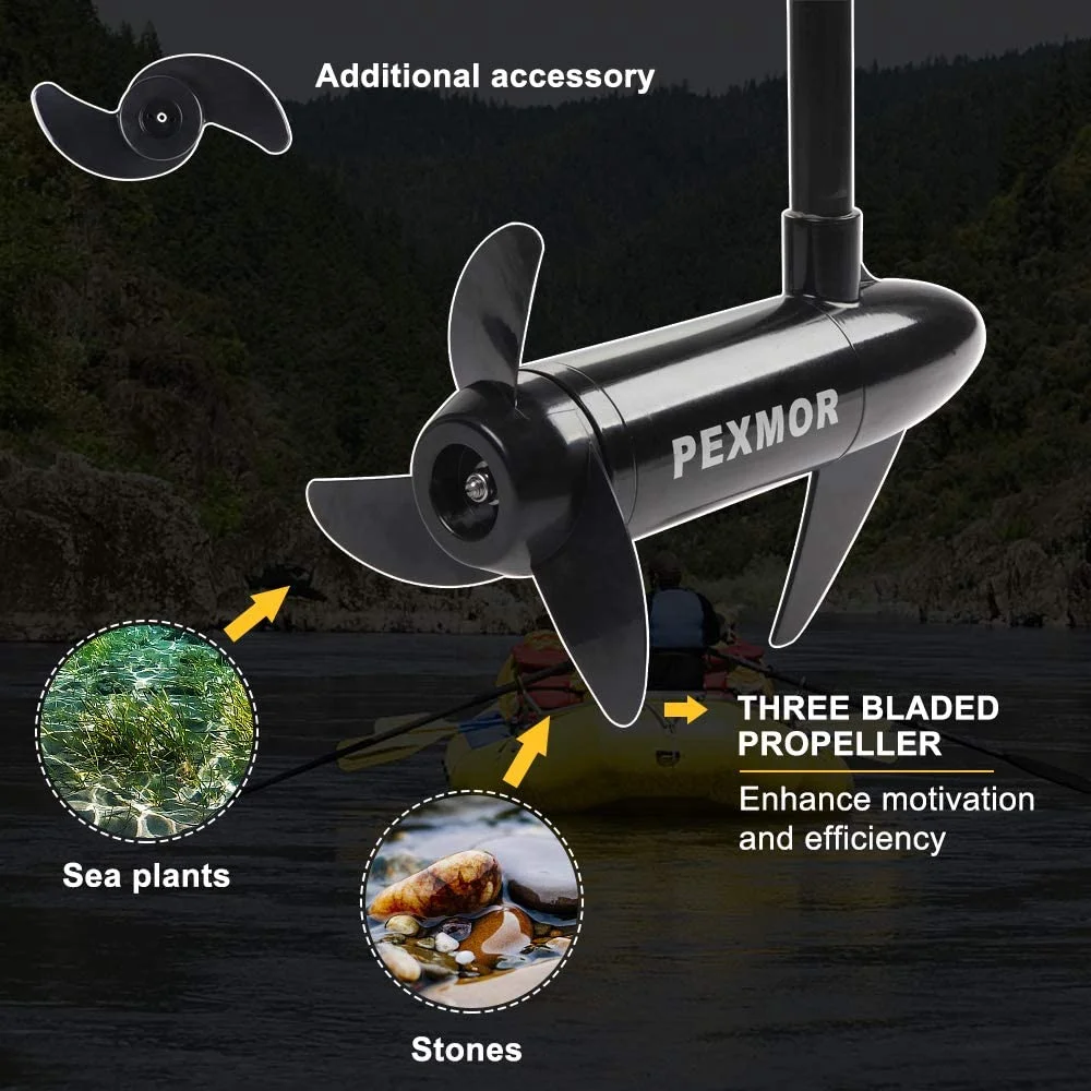 Electric Trolling Motor 36/46/55/86LBS Thrust Saltwater Transom Mounted w/LED Battery Indicator 8 Variable Speed for Kayak, Inflatable Fishing Boats(24lb Trust) - Image 5