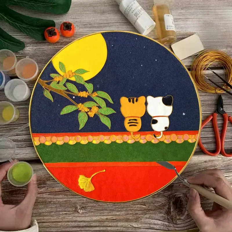 2 Cats under Moon