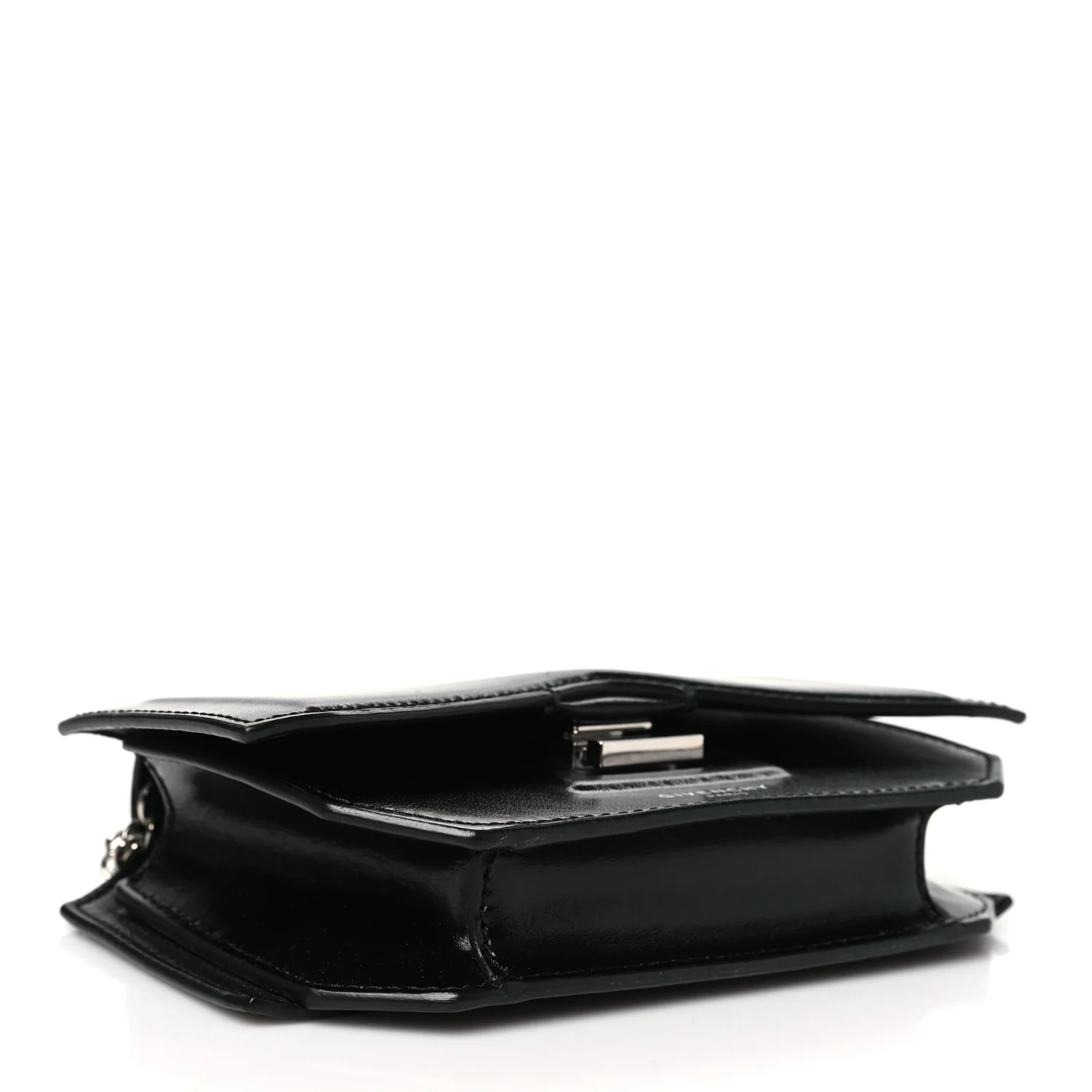 Calfskin Bow Cut Chain Wallet Black