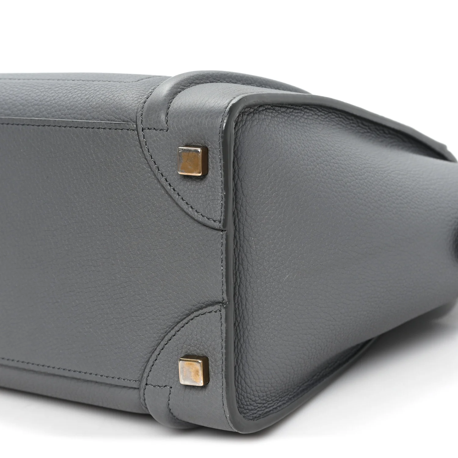 Baby Drummed Calfskin Micro Luggage Kohl