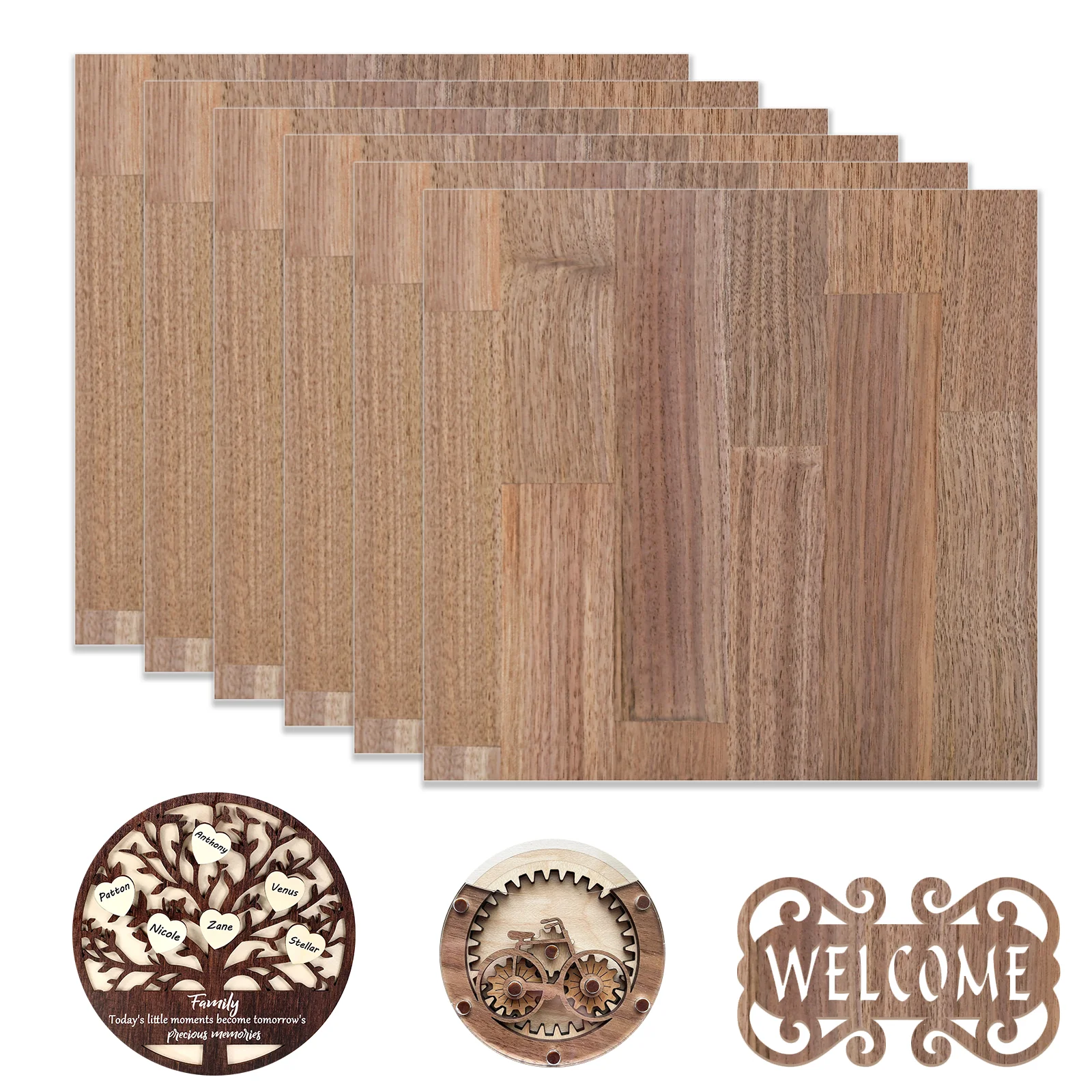 Feuilles de contreplaqué diversifiées plus longues pour vos projets de bricolage (11,8 x 11,8 po x 0,118 po)