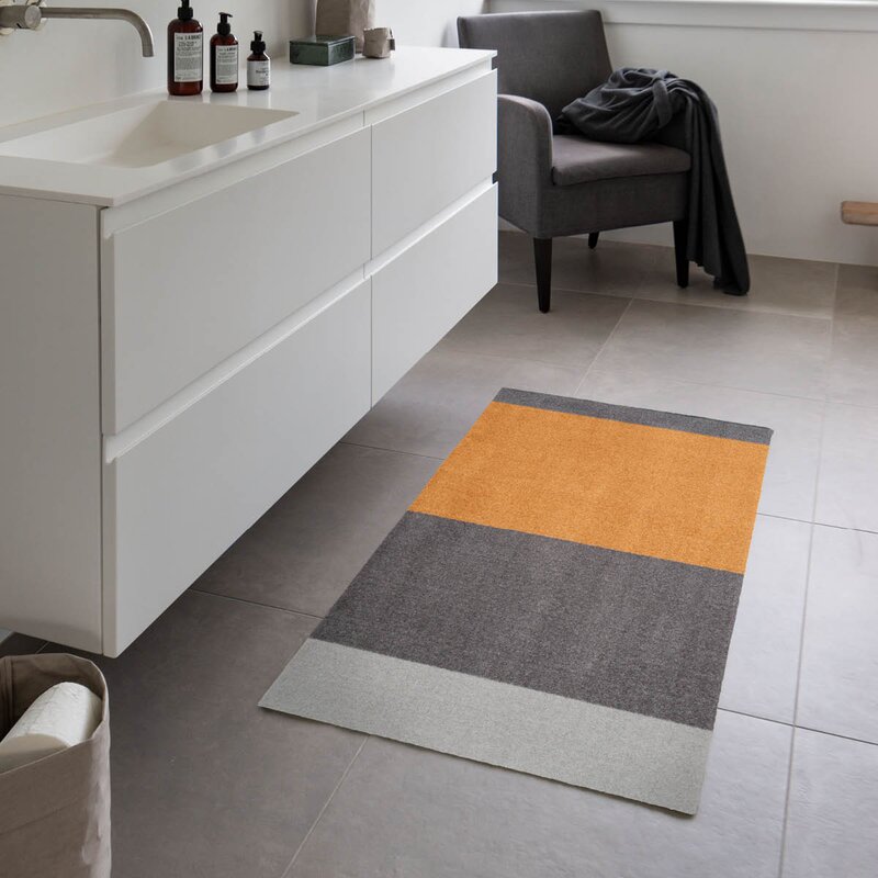 Stripes horisontal gulvmatte 120x67 cm dijon/grey