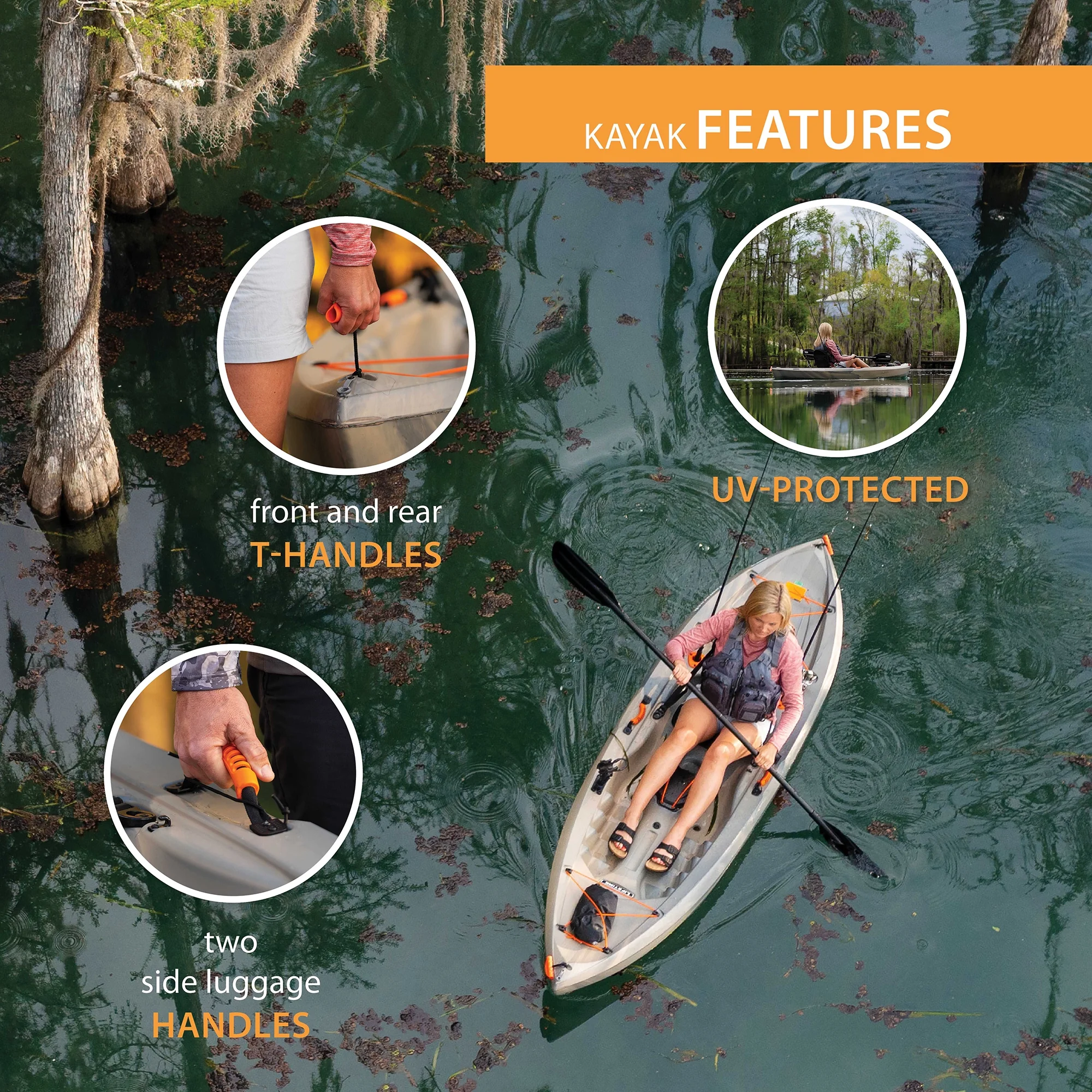 Lifetime Tamarack Angler 10 Ft. Fishing Kayak, Volcano Fusion (91340)