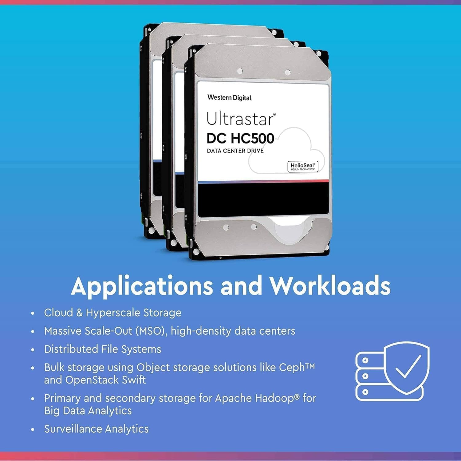 HGST WD Ultrastar DC HC530 14TB SATA 6Gb/s 3.5-Inch Data Center HDD - WUH721414ALE604 0F31152 (Renewed)