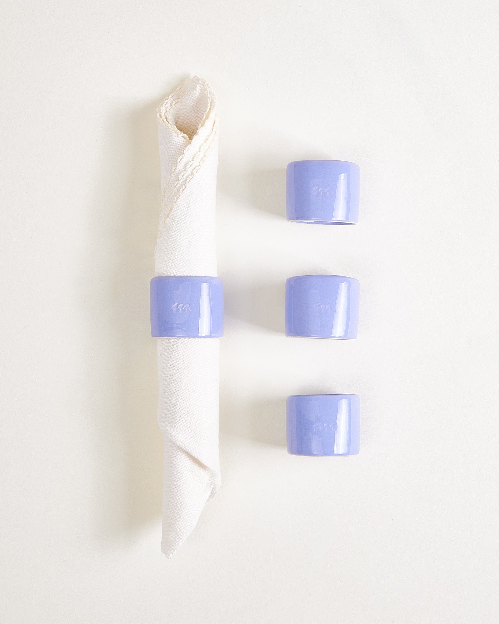 FARO - SET OF 4 NAPKIN RINGS PURPLE