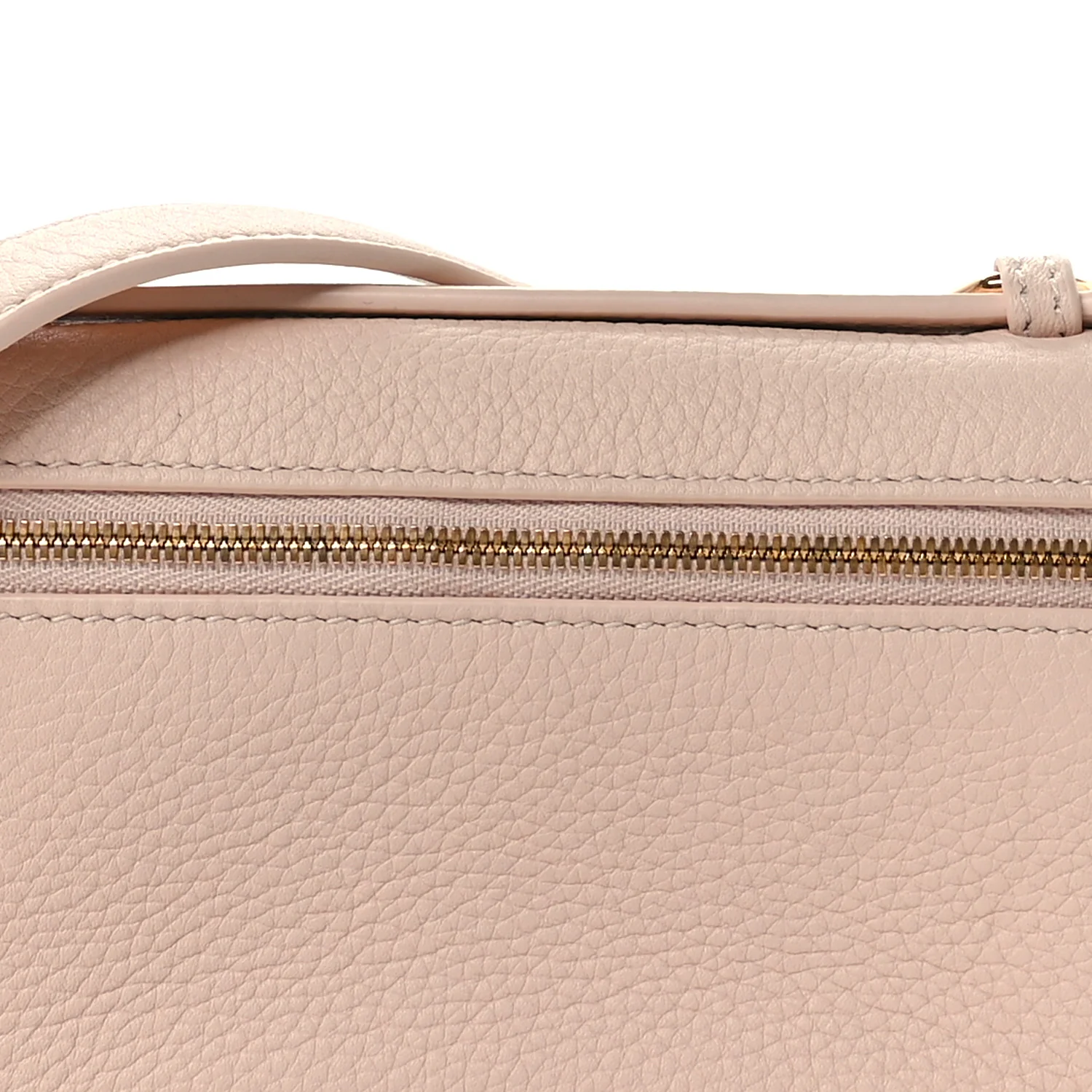 Grained Calfskin Extra Pocket Mini Pouch Creamed Honey