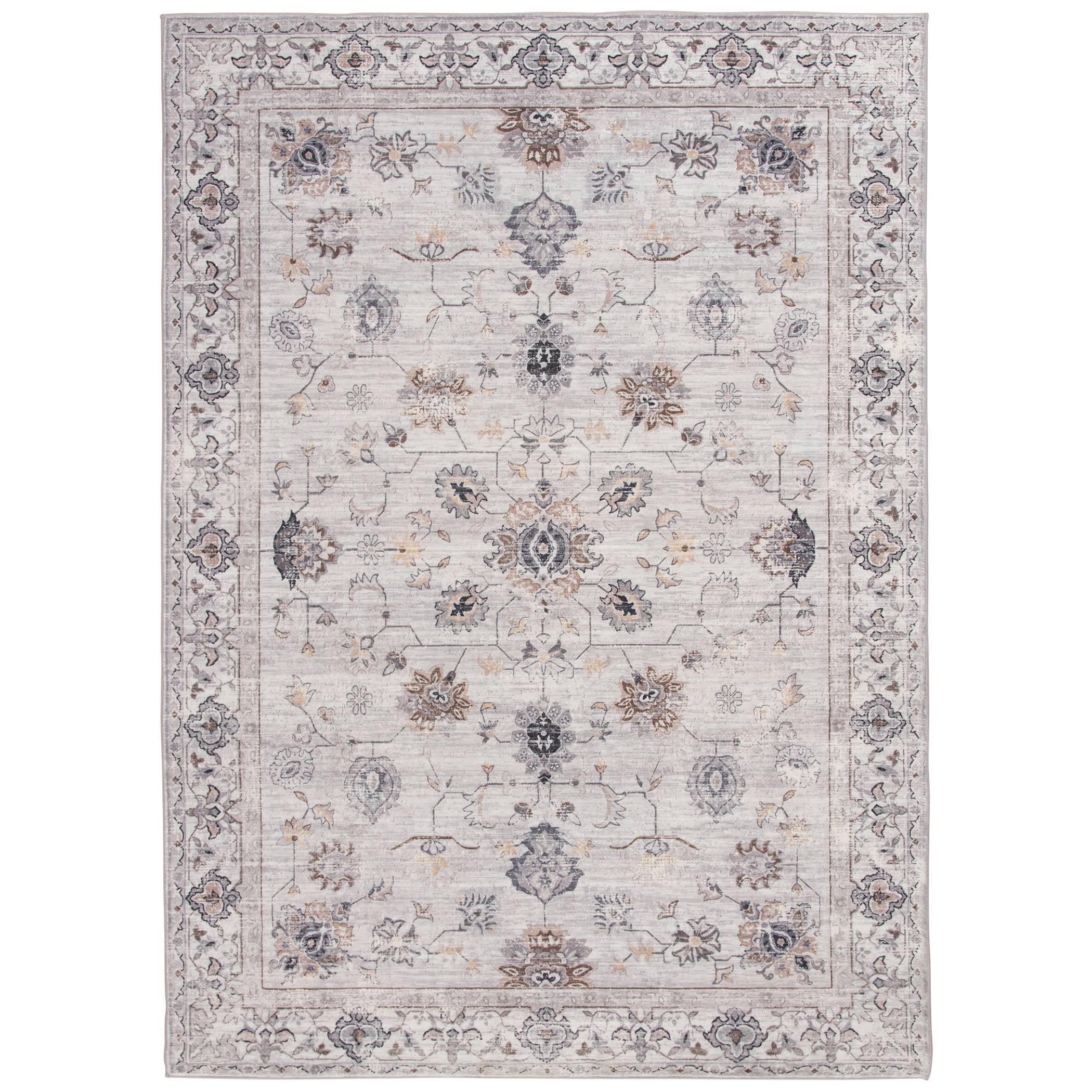 Better Homes & Gardens Persian Blooms Ivory Faux Fur Indoor Area Rug, 7'x9'10 inch, Size: 8' x 10'