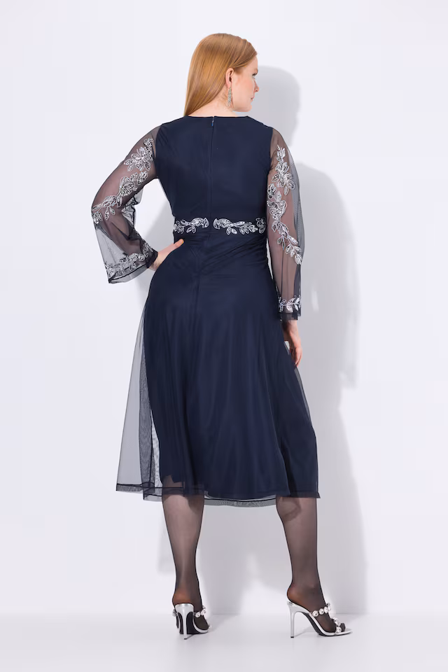 Sequined Floral Embroidery Dress