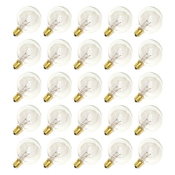 Sival G405E12CL G40 Candelabra Screw Base 25 Pack Light Bulbs, Clear