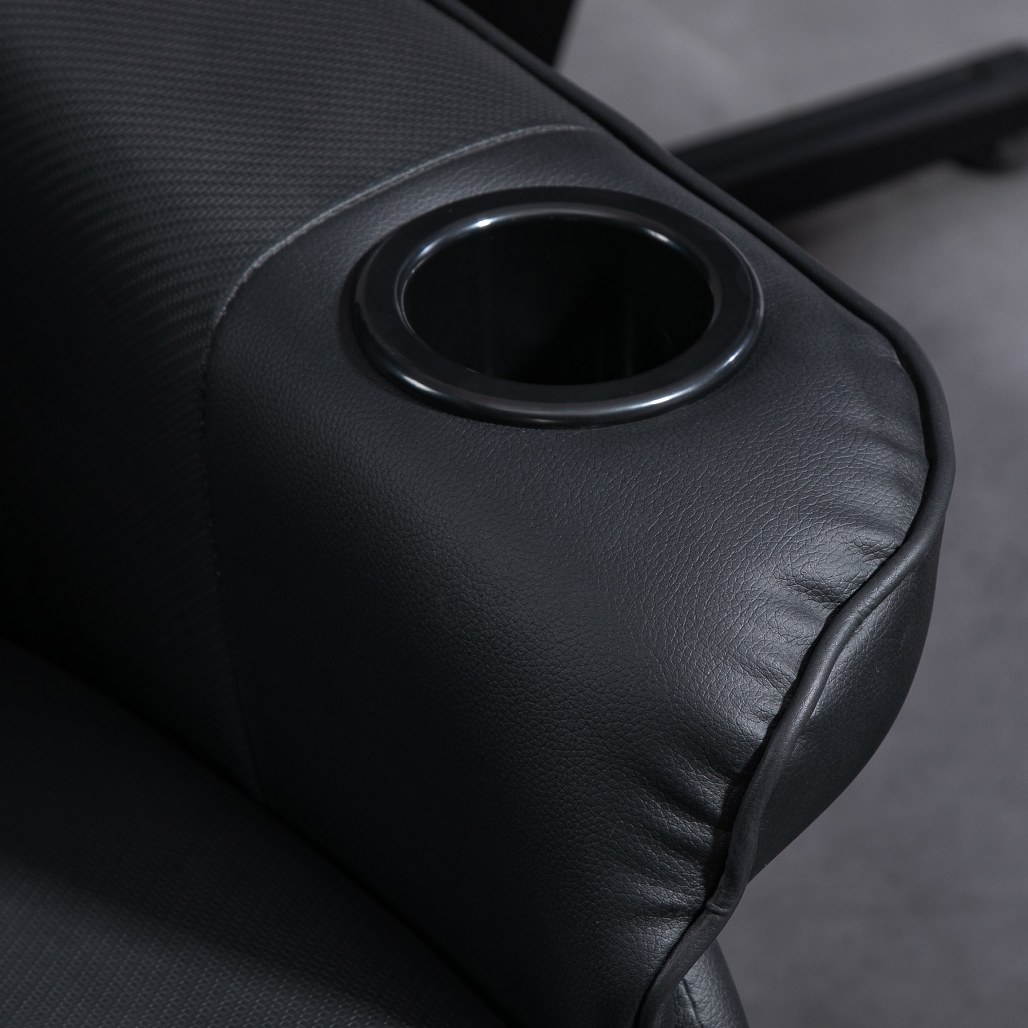 HOMCOM Gamingstoel, Massagefunctie, Kantelbare Rugleuning, Voetensteun, tot 120 kg, Stalen Frame, Kunstleer, Zwart