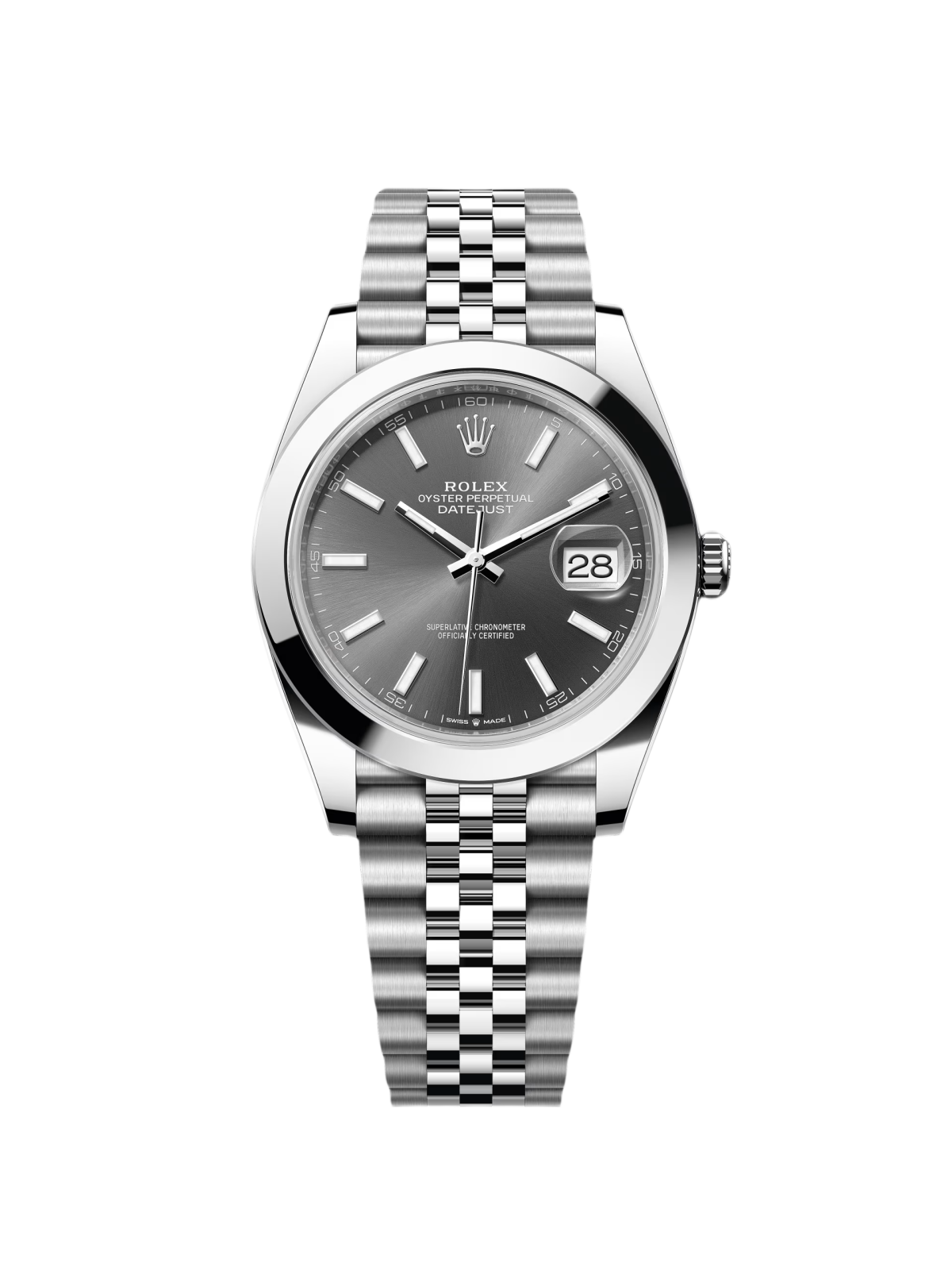 【Super Clone】RLX Datejust 41mm 126300 Slate Index Jubilee Stainless Steel Watch