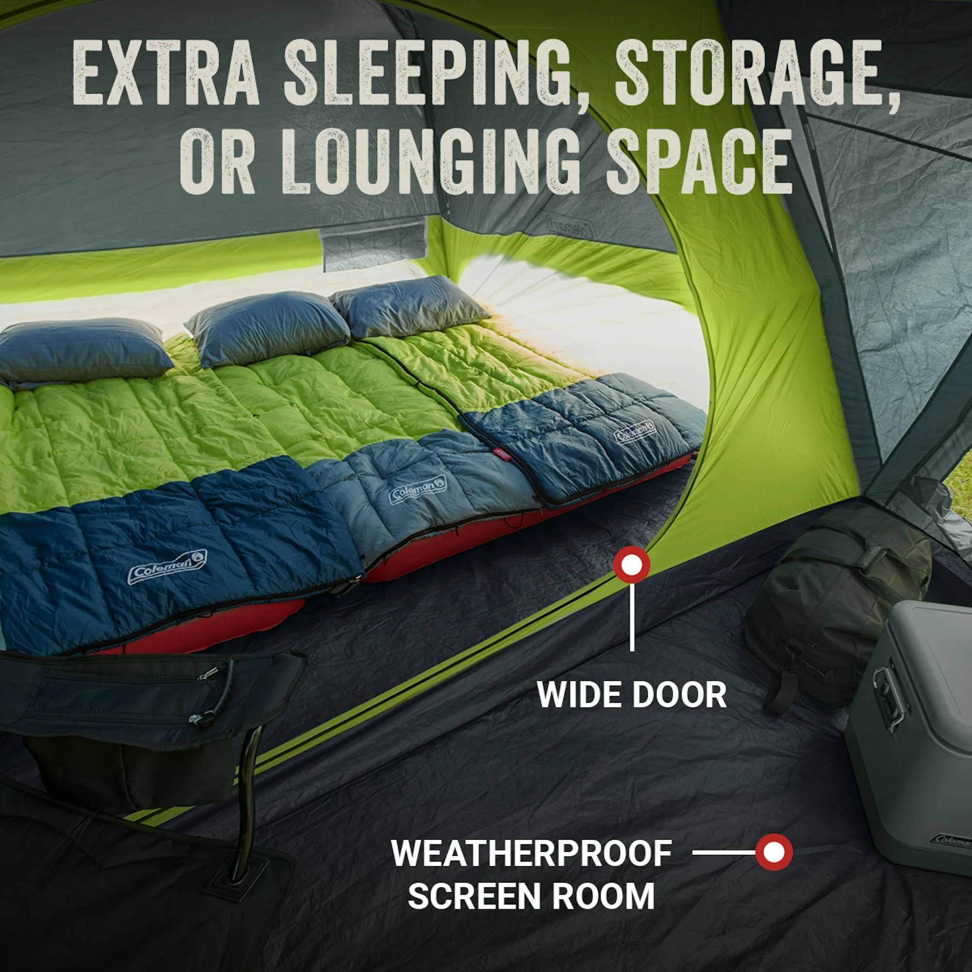 Skydome™ 8-Person Camping Tent with Screen Room, Rock Grey - Image 3