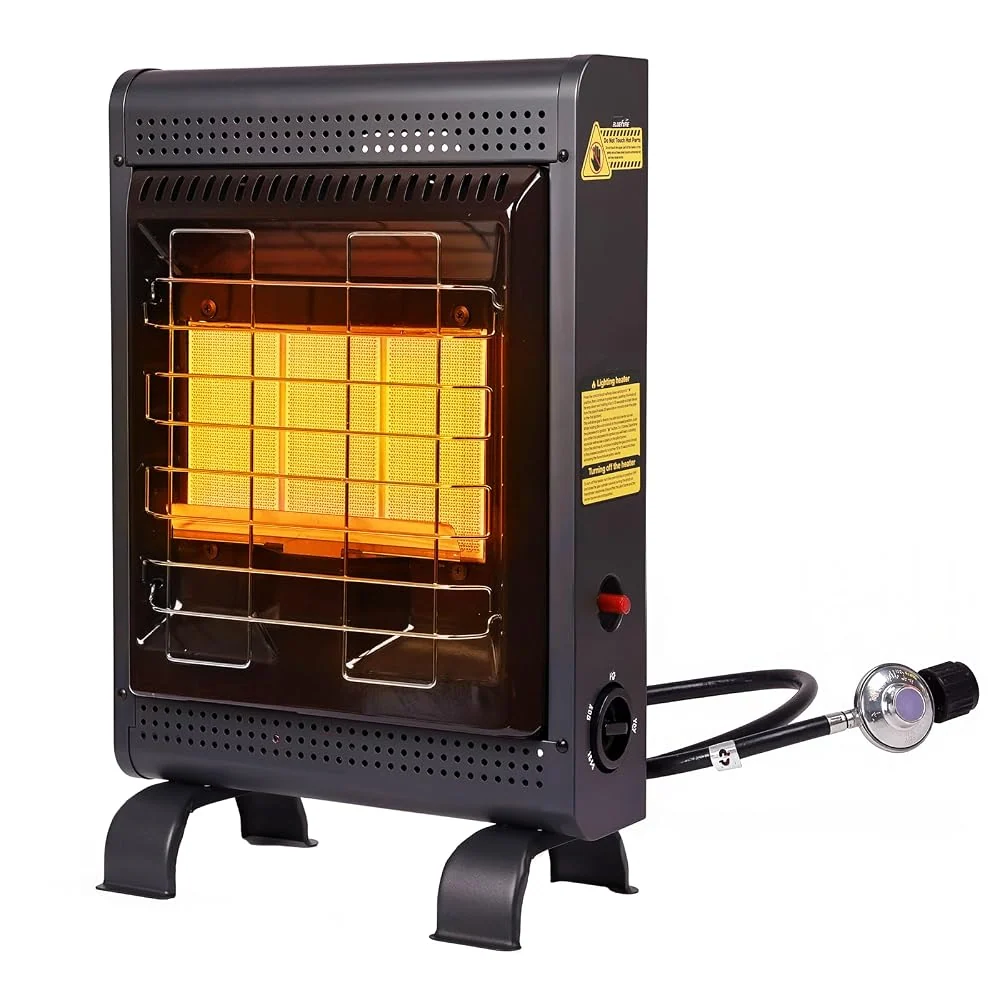 Propane Heater Indoor and Outdoor,18000 BTU Propane Patio Heater with ODS & Tip-over Protection, Outdoor Heaters with Gas Regulator & Hose Heat up to 450 Sq.Ft, for Patio, Garage, Camping,Workshops