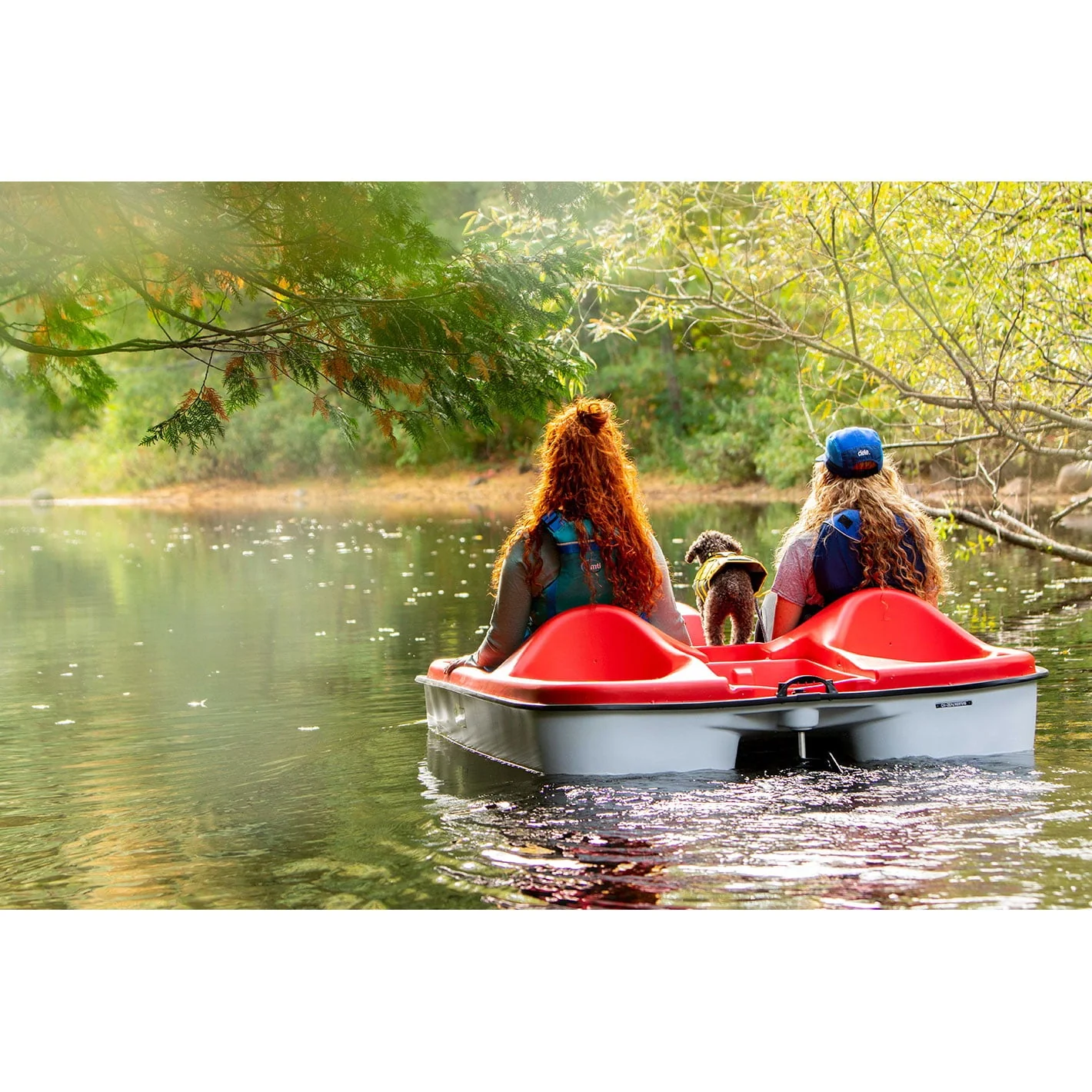 PEDAL BOAT MONACO Adjustable 5 Seat Pedal Boat, Red/White - Image 4