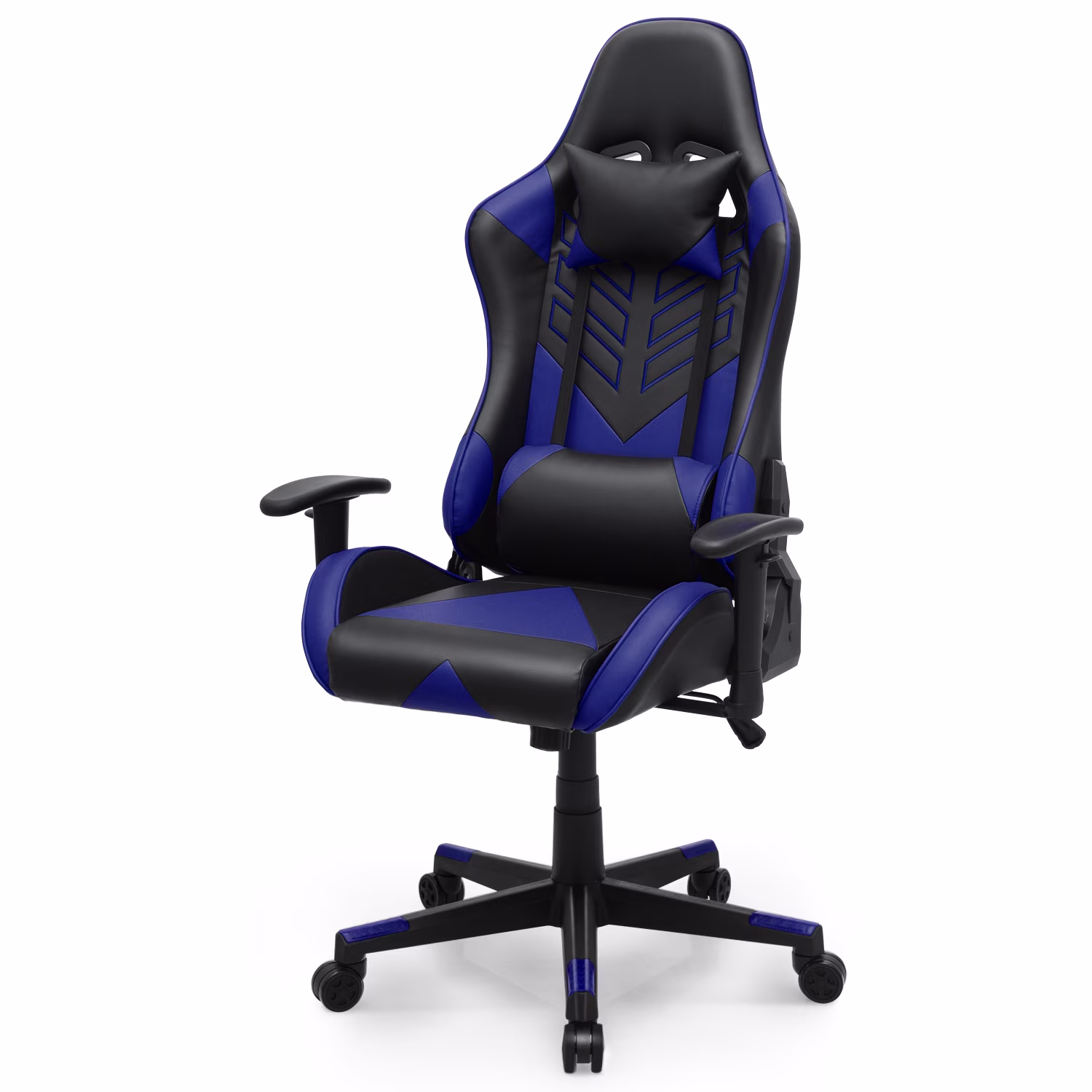 Ergonomic Gaming Chair, Comfortable Gaming Chair, Computer Chair Leather Desk Chair Adjustable Swivel Gaming Office Chair, Blue(Blue)