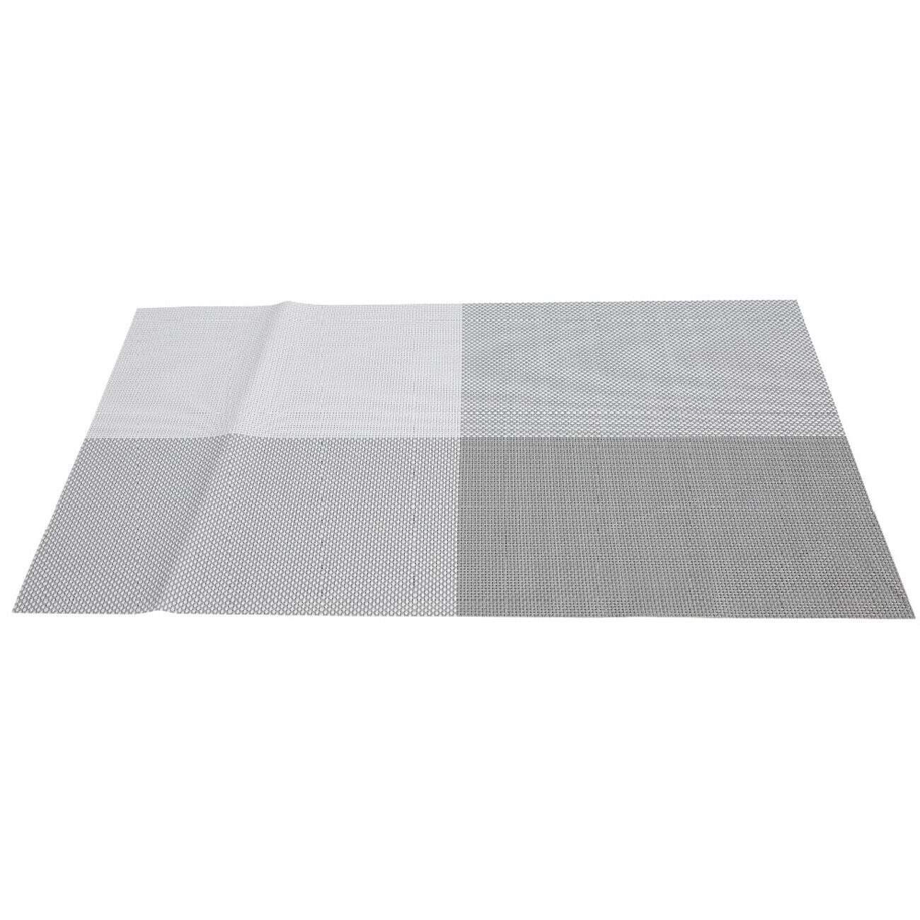 Set de table rectangulaire plastique blanc et gris