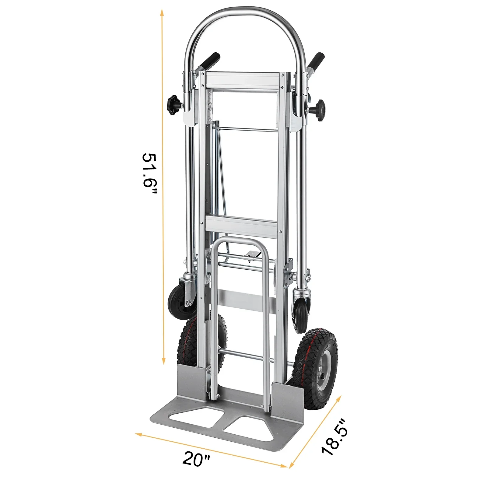 SHZOND 3 in 1 Convertible Hand Truck 1000 LBS Weight Capacity Heavy Duty Hand Truck Durable Aluminum and Steel Construction 4 Wheels Hand Truck Dolly