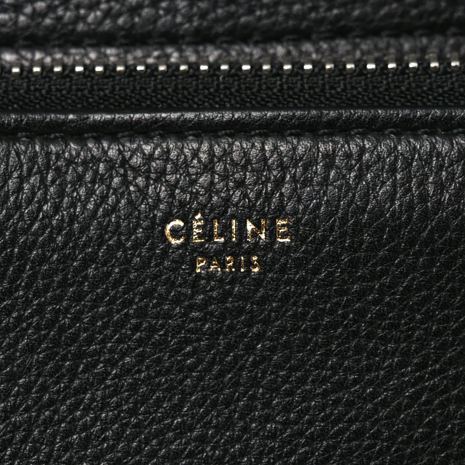 Grained Calfskin Edge Shoulder Bag Black