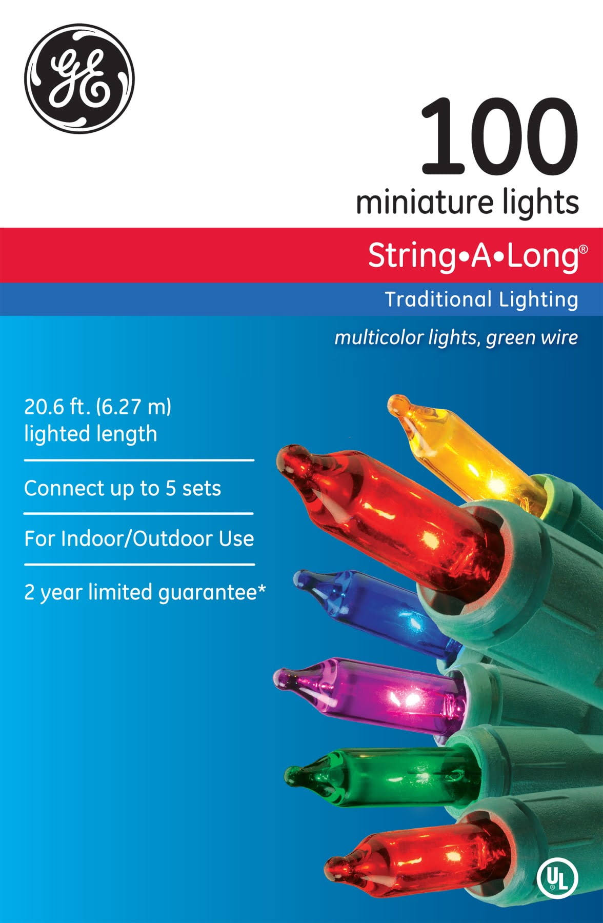 GE 100-Light String-A-Long Holiday Lights - Multi Color