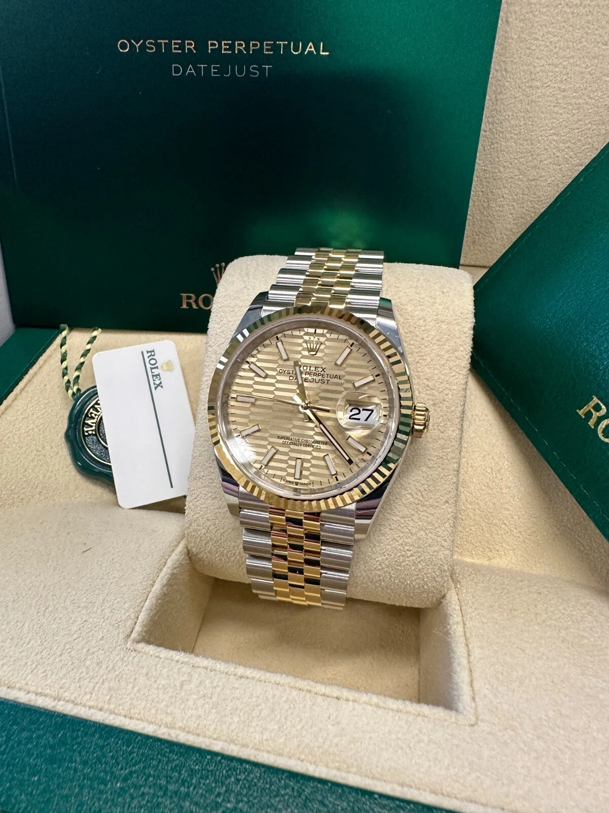 [Super Clone]RLX  Datejust 36mm 126233-0039 Champagne Fluted Motif Index Dial Jubilee Bracelet