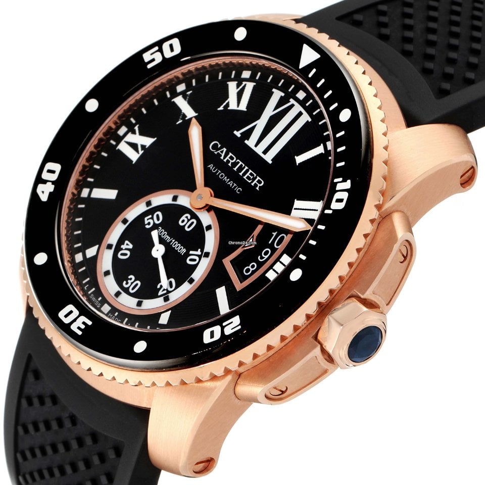[Super Clone]Calibre Rose Gold Black 42mm