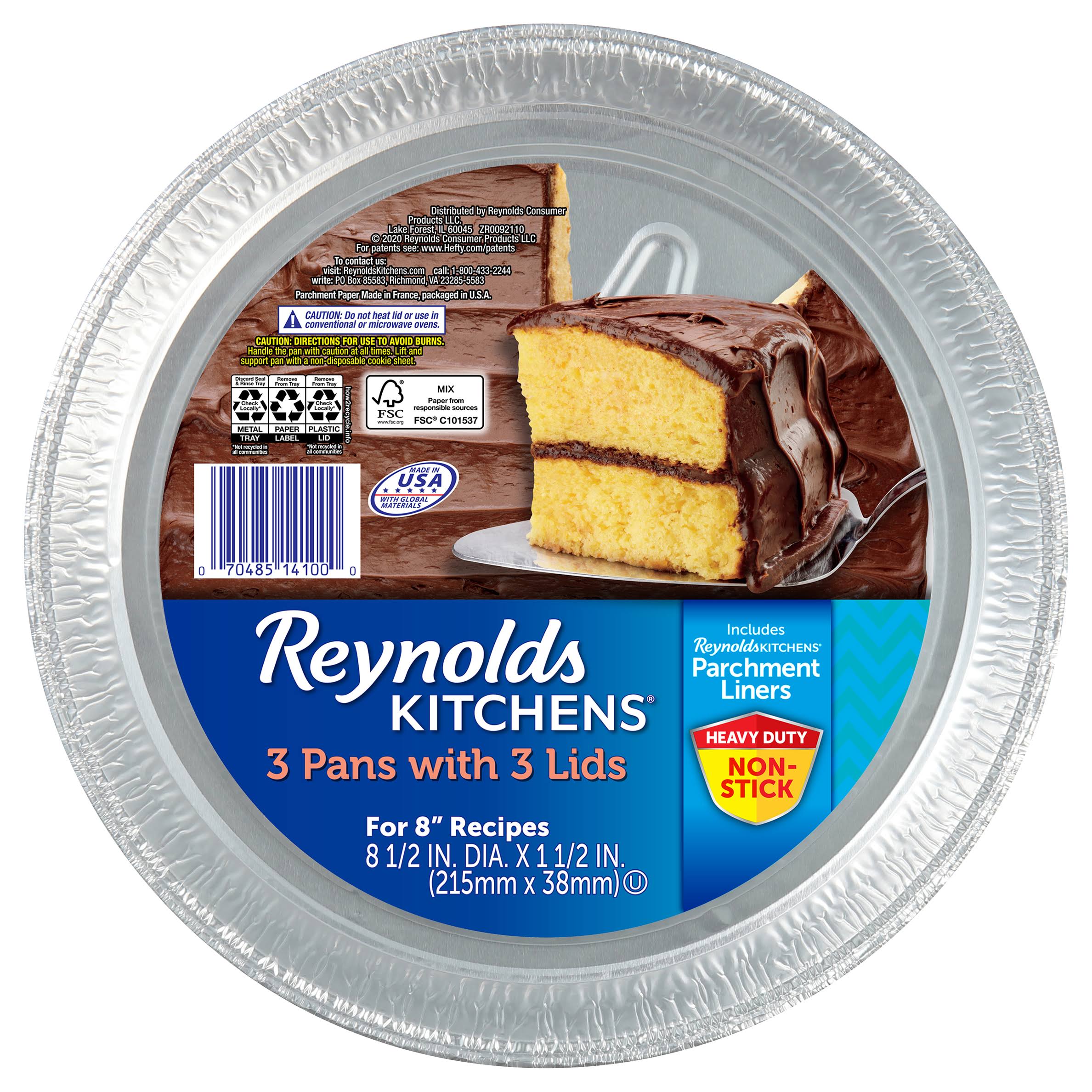Reynolds Kitchens Pans with Lids, Non-Stick, Heavy Duty