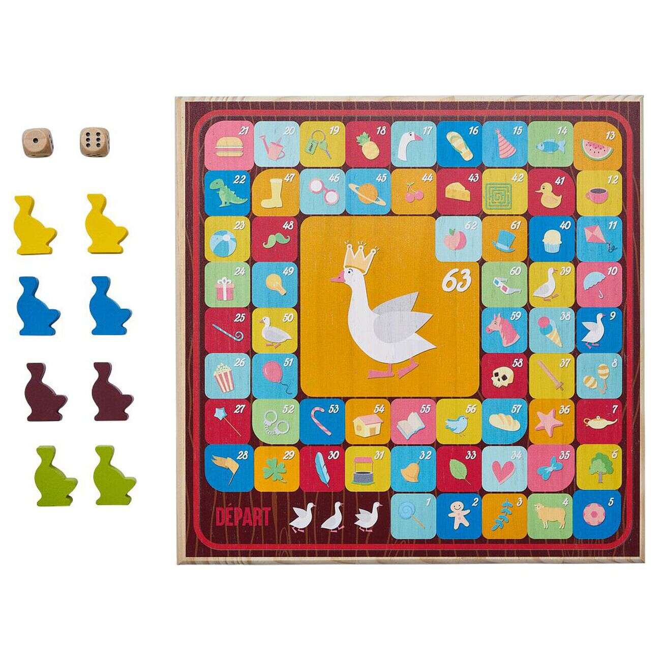 Jeu de l'oie pliable en bois