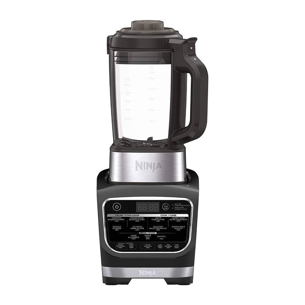 Blender Ninja Foodi pour boissons chaudes et froides, avec pichet en verre antiadhésif de 1 400 watts (HB152), 1,9 litre, noir