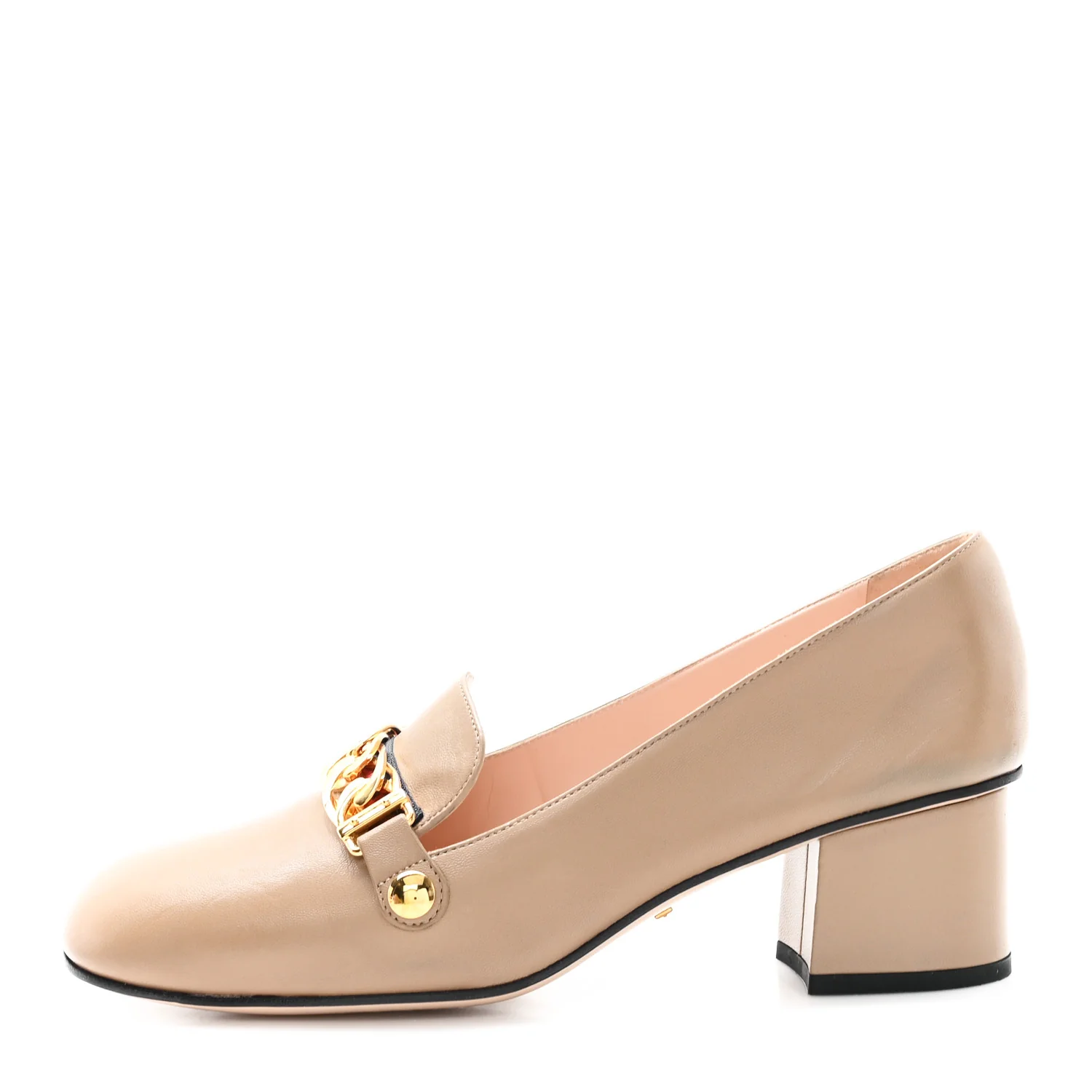 Malaga Kid Sylvie Web Chain Mid Heel Loafers 39.5 Mud