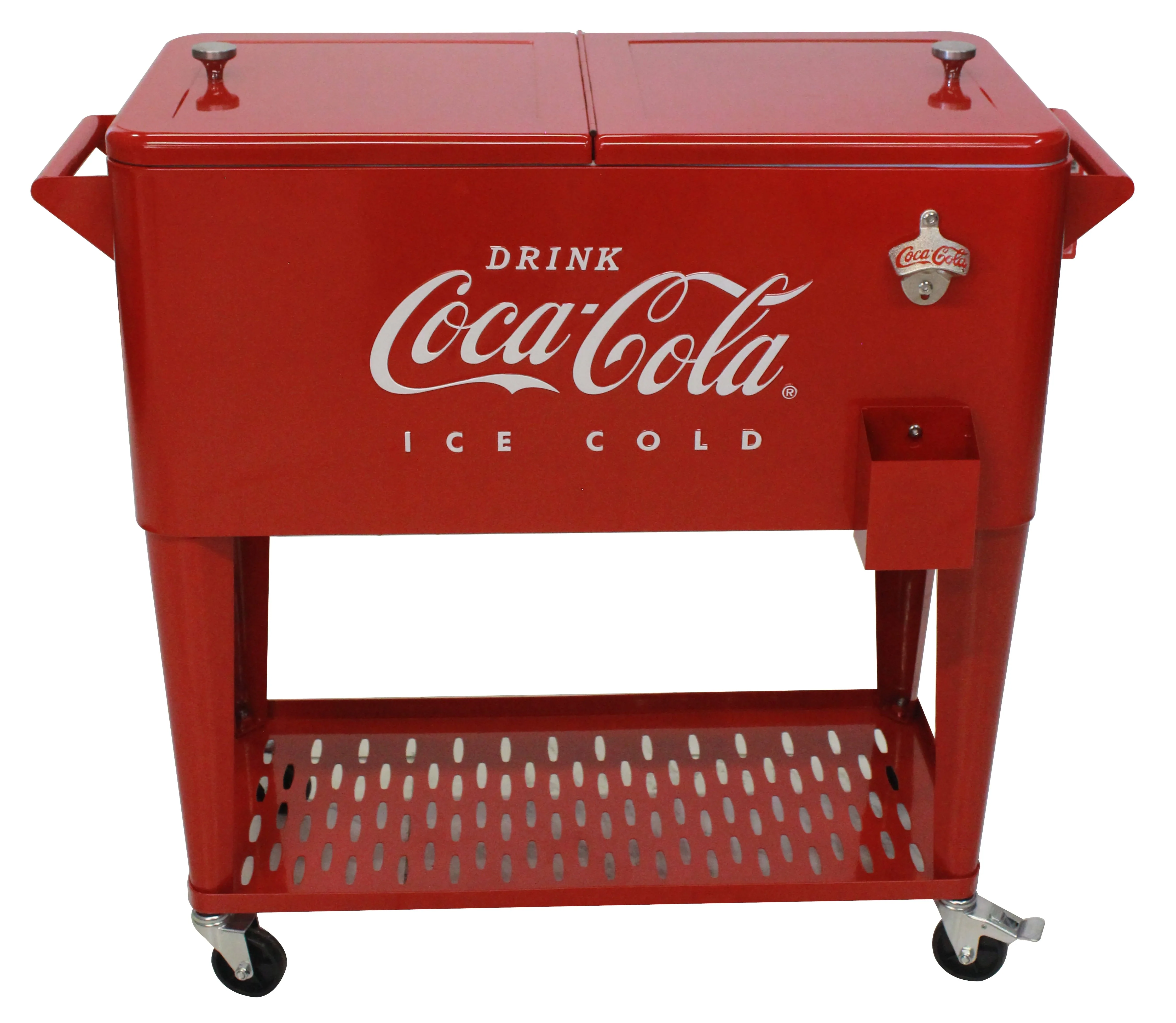 Leigh Country CP 98126 Metal 80 Qt Coca Cola Outdoor Patio Cooler with Tray Red Image 4