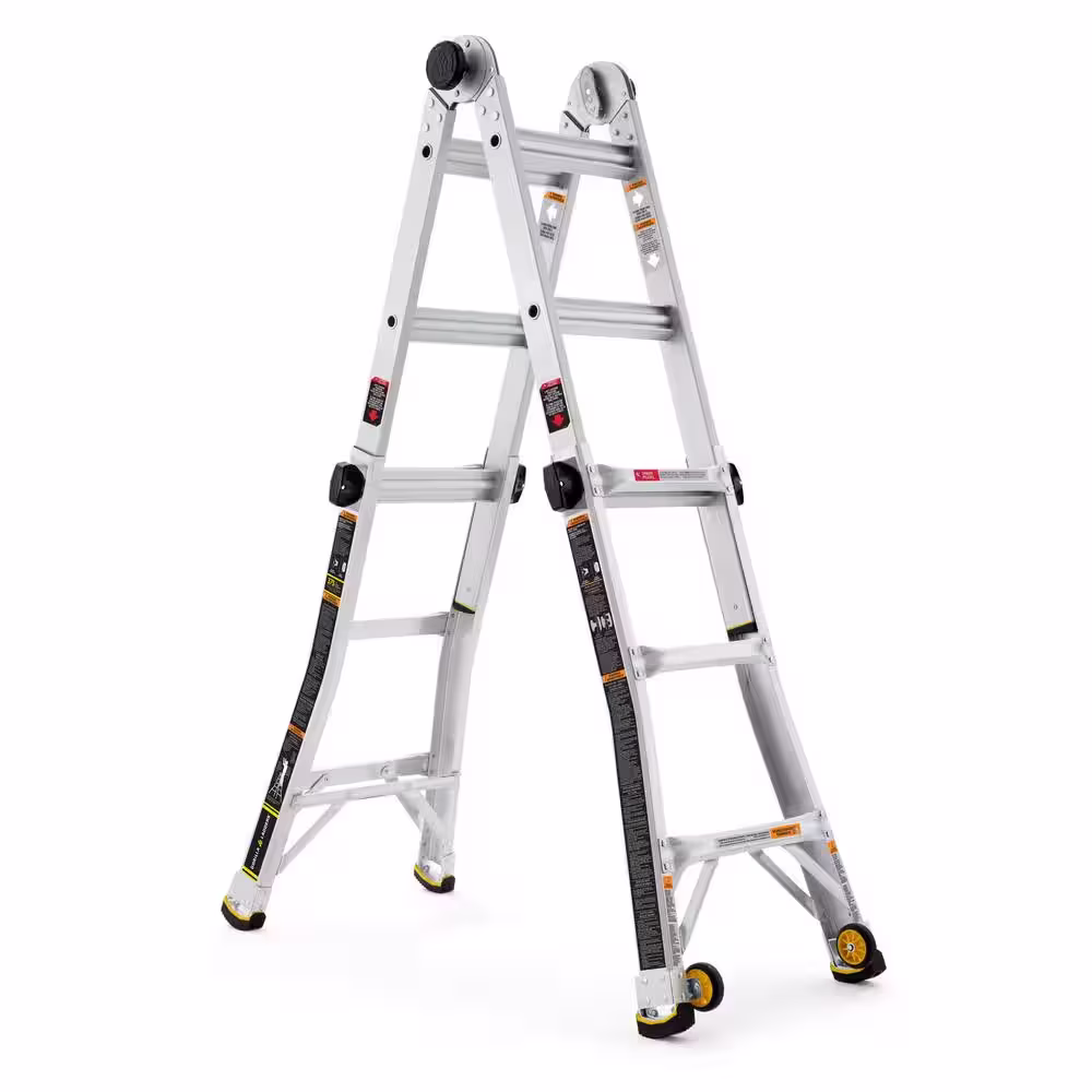 Multi-Position Ladder 14 ft. Reach Height 375 lbs. Load Capacity