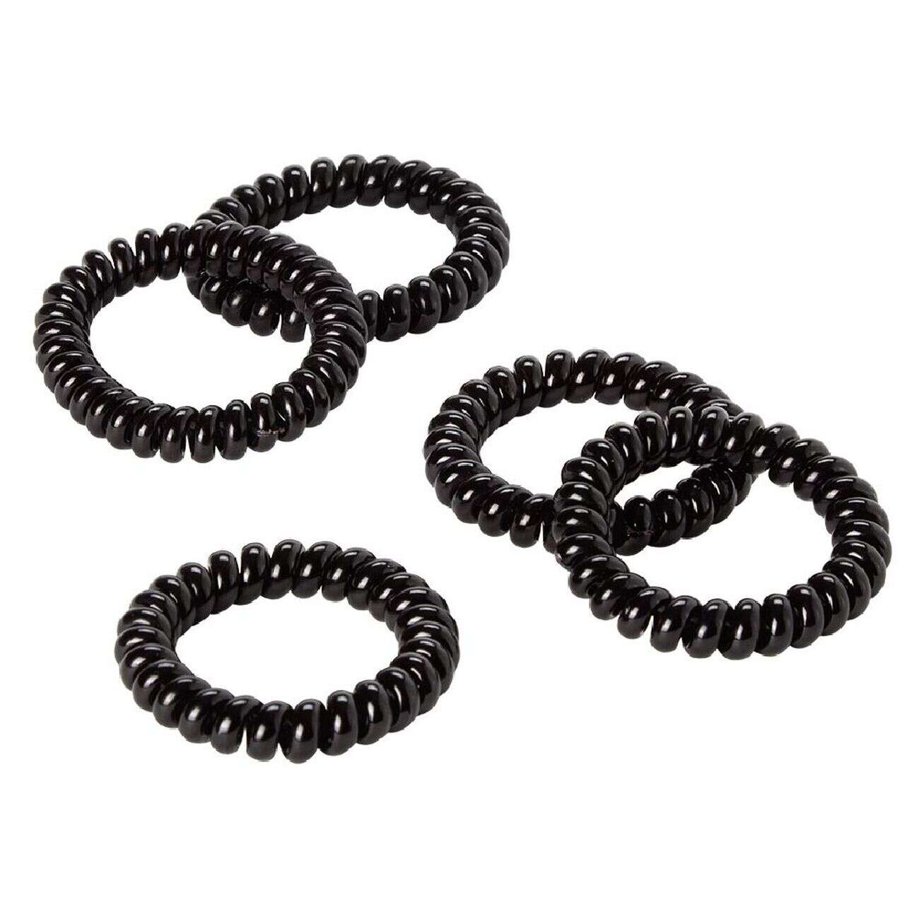 Élastique spirale noir brillant x8