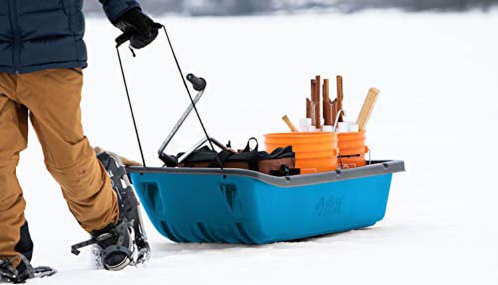 Trek 52 Utility Sled Ram-X Runners. Pull Rope and Travel Cover 4 Season Sled Heavy Duty RAM-X Construction Carry Up to 226 lb Cyan - Image 2